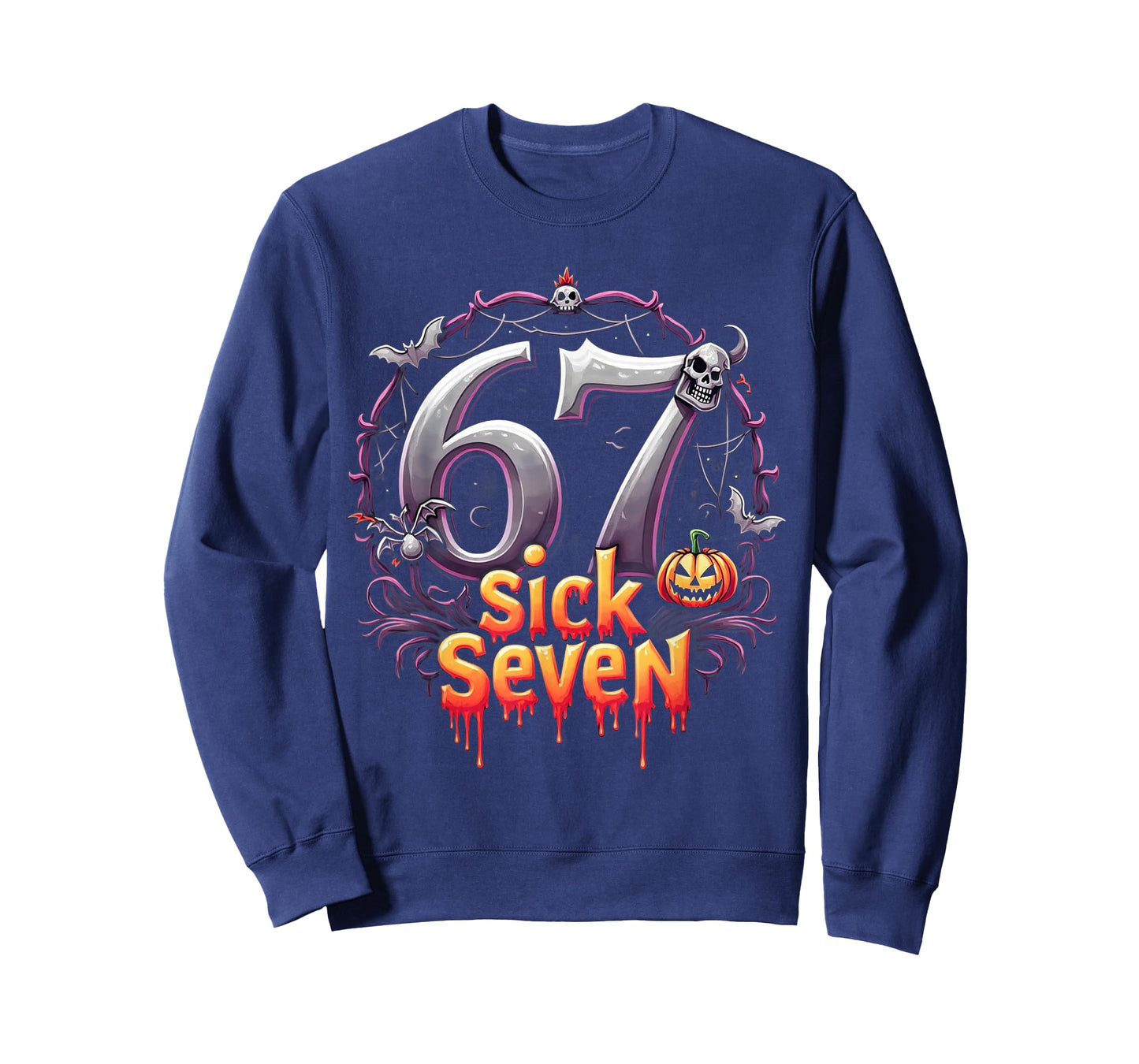 Fun Six Seven 6 7 Meme Design Fun Sick Seven Halloween Meme T-Shirt