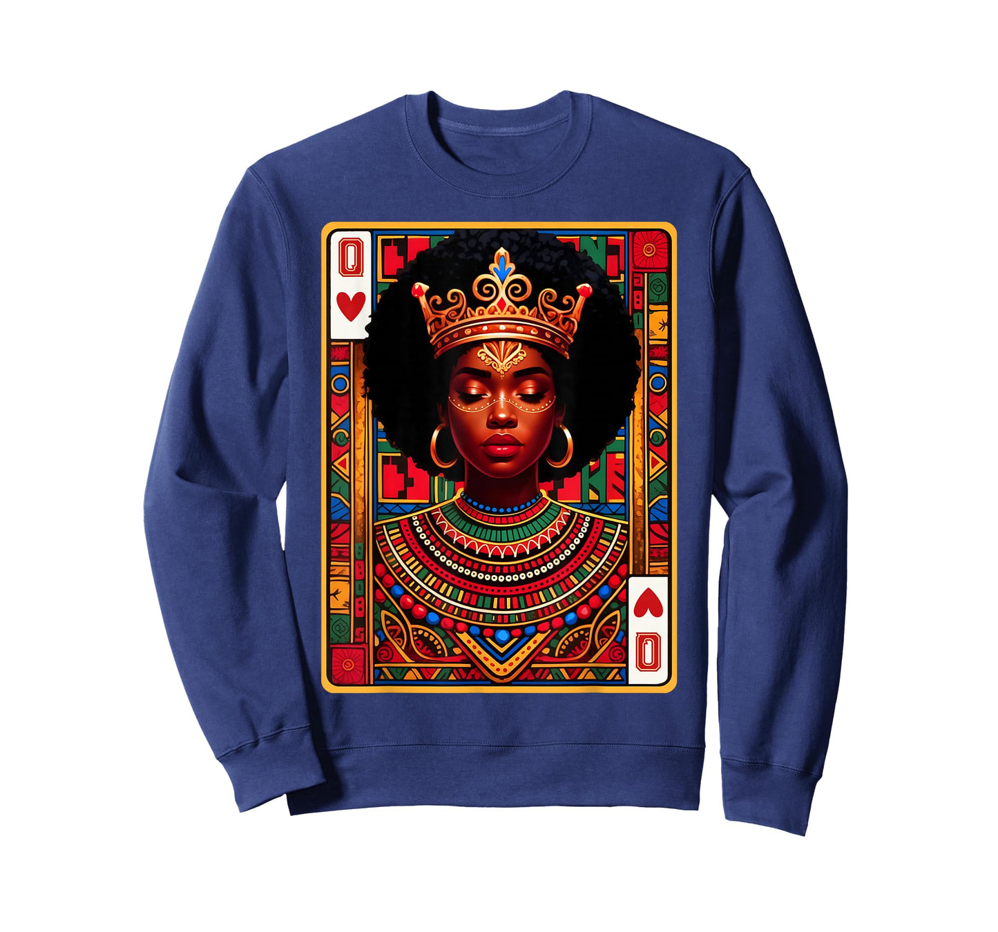 Black History Month Queen of Hearts Card Black Woman Crown T-Shirt