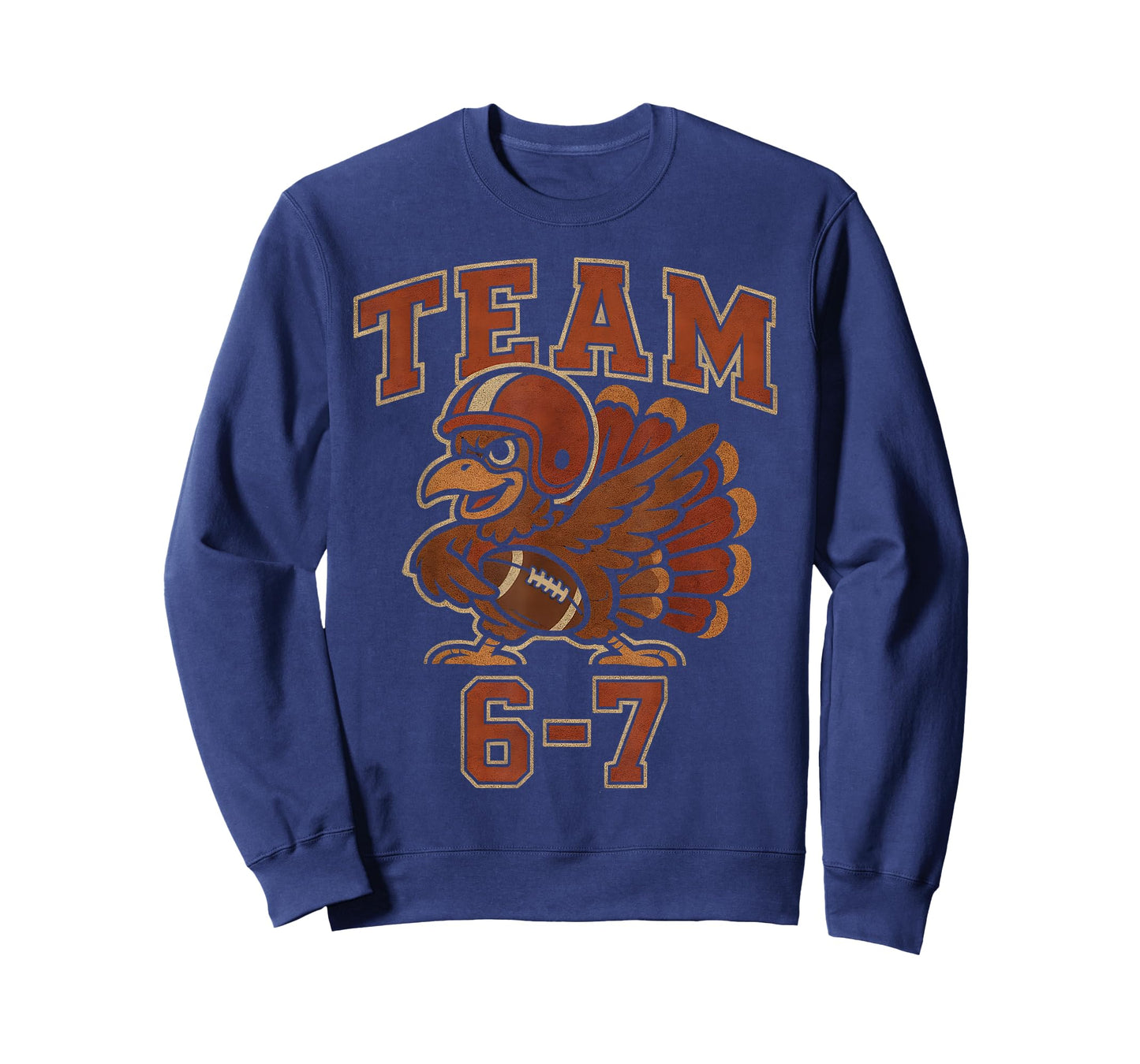 Team 67 Thanksgiving Turkey Football Boys Kids Six Seven 6 7 T-Shirt