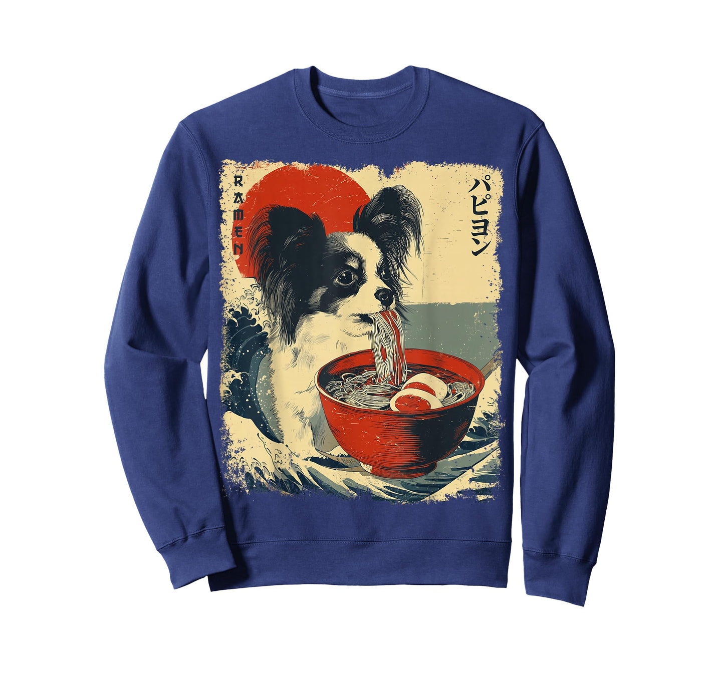 Papillon Papillon Dog Vintage Ramen Japanese Noodles T-Shirt