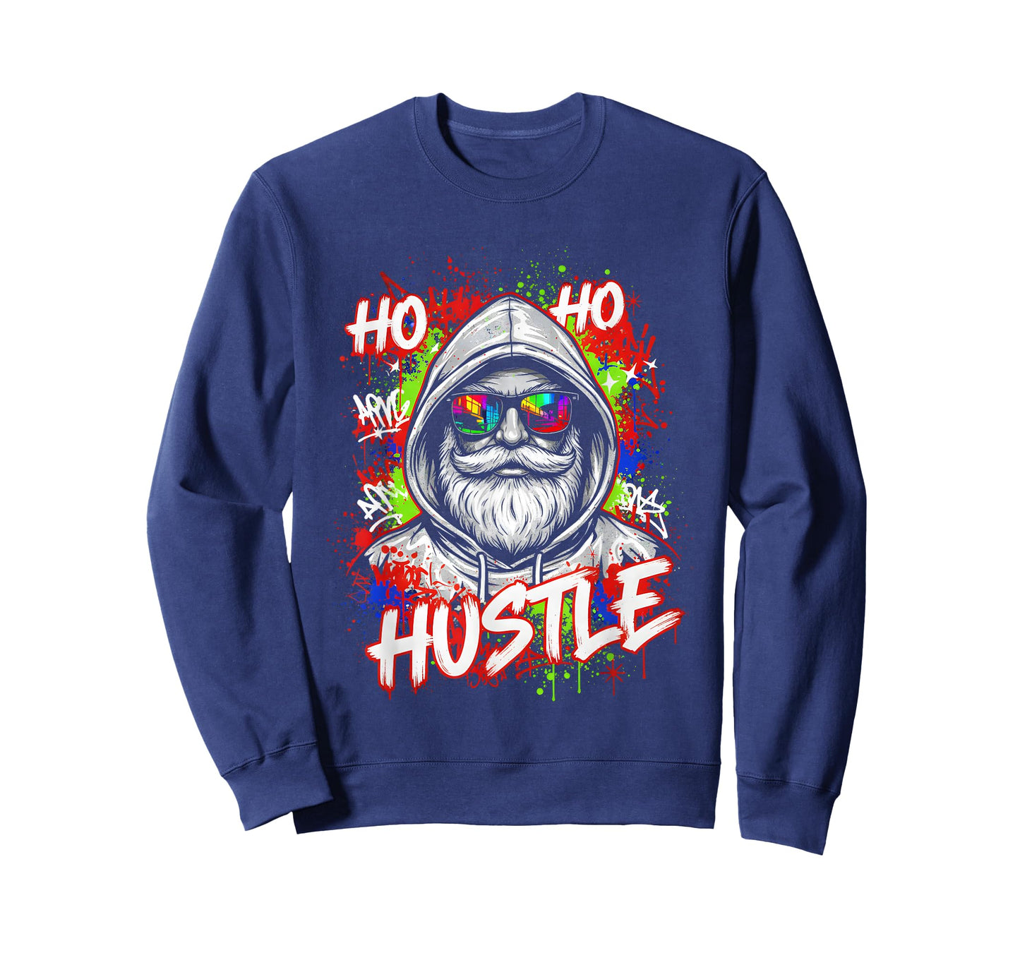 Cool Santa Claus Graffiti Hustle Christmas Pajama Top T-Shirt