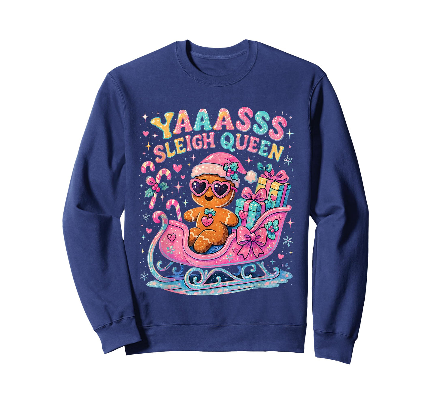 Yaaasss Sleigh Queen Cute Gingerbread Christmas Tee T-Shirt