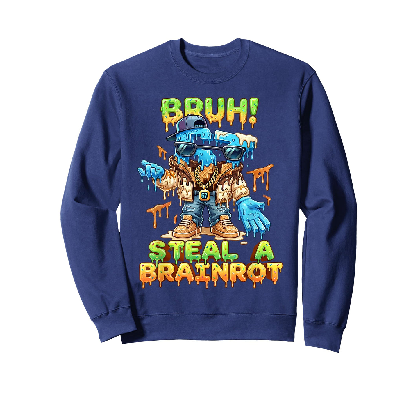 Funny Six Seven Meme - Bruh Steal A Brainrot - Funny 67 T-Shirt