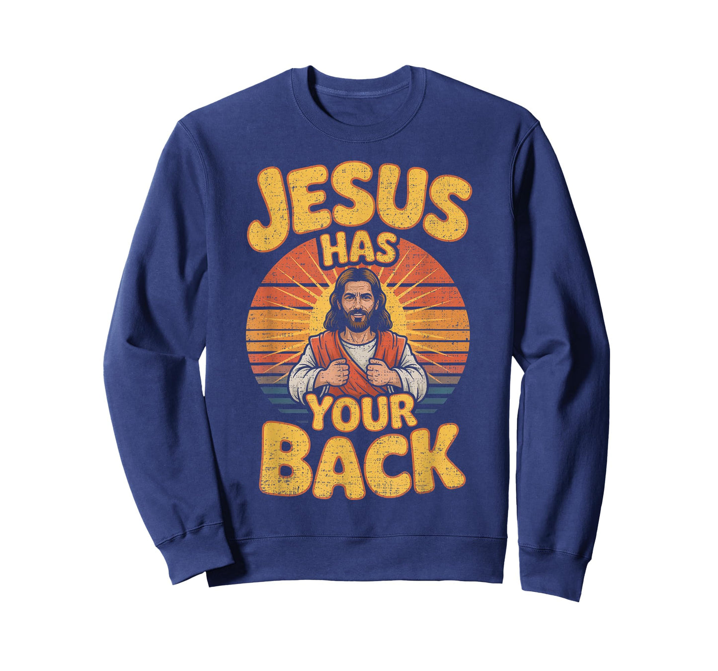Jesus Has Your Back Retro Christian Men Women Kids T-Shirt