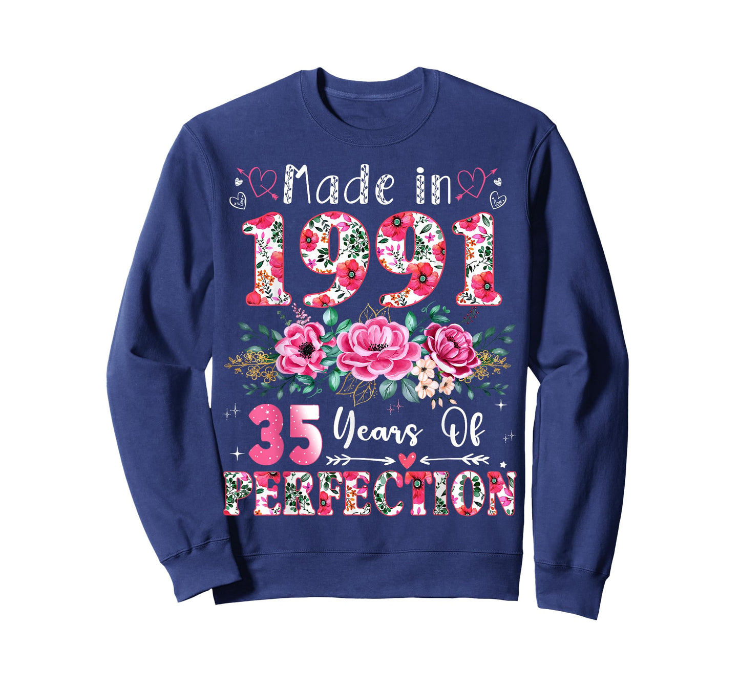 35 Year Old Made in 1991 Floral 35th Birthday Women T-Shirt