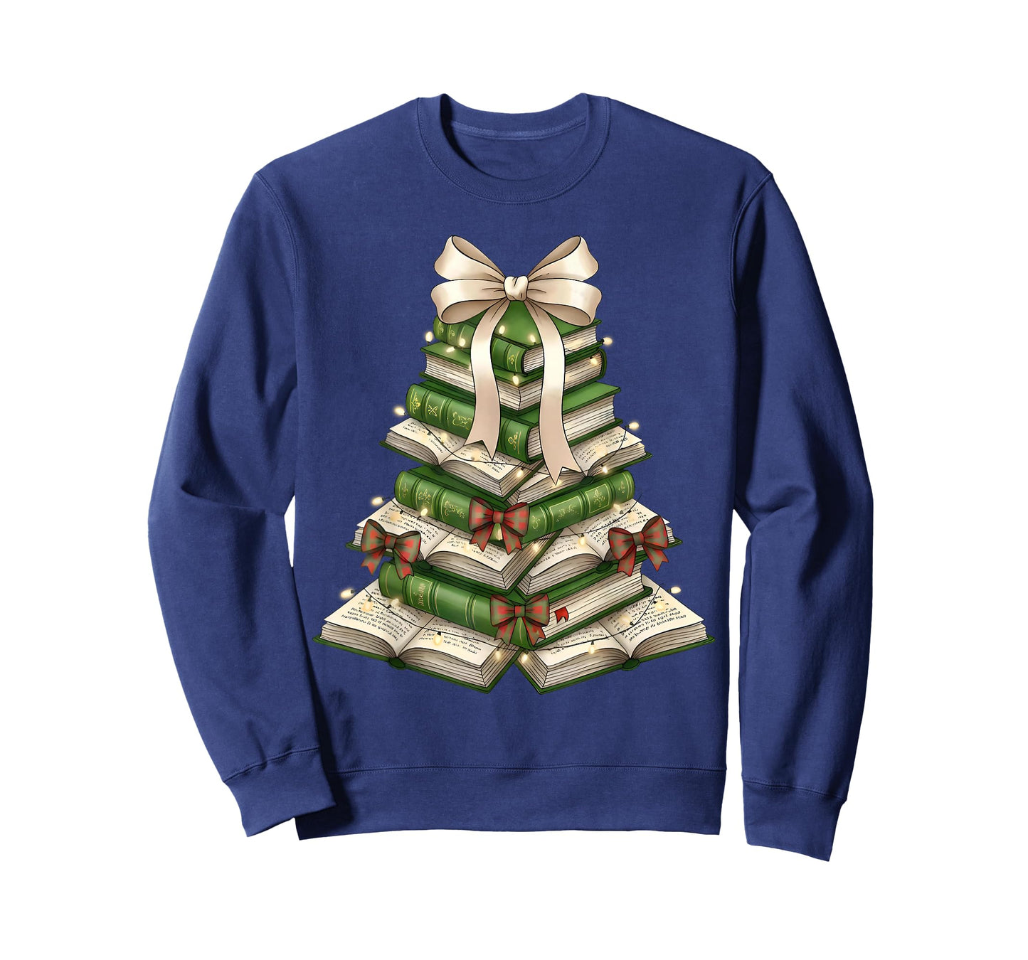 Xmas Tree Books Merry Christmas Coquette Bow Teacher Holiday T-Shirt