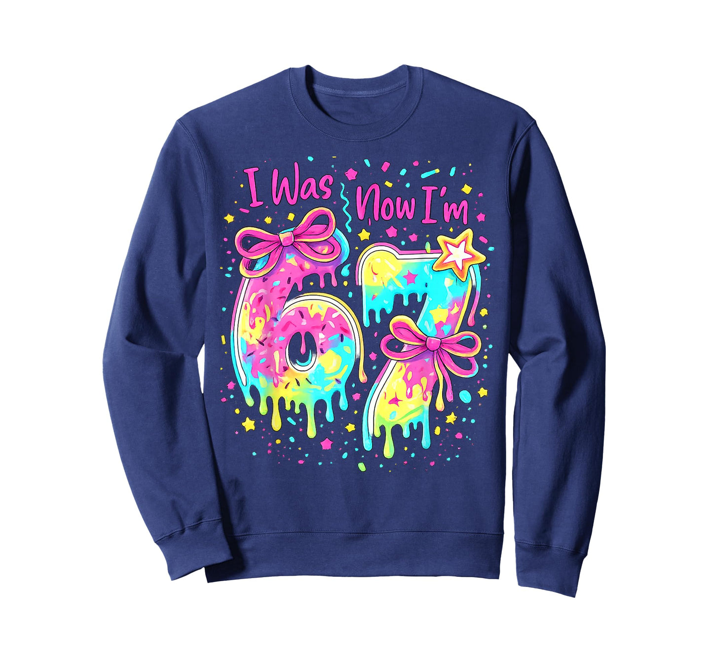 7th Birthday Girl I was 6 Now I'm 7 Year Old Girl Birthday T-Shirt