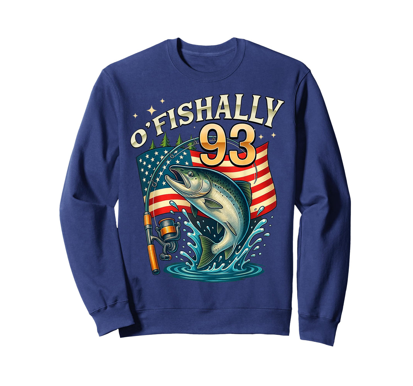 O'fishally 93 Years Old Fishing 93rd Birthday Fisherman T-Shirt