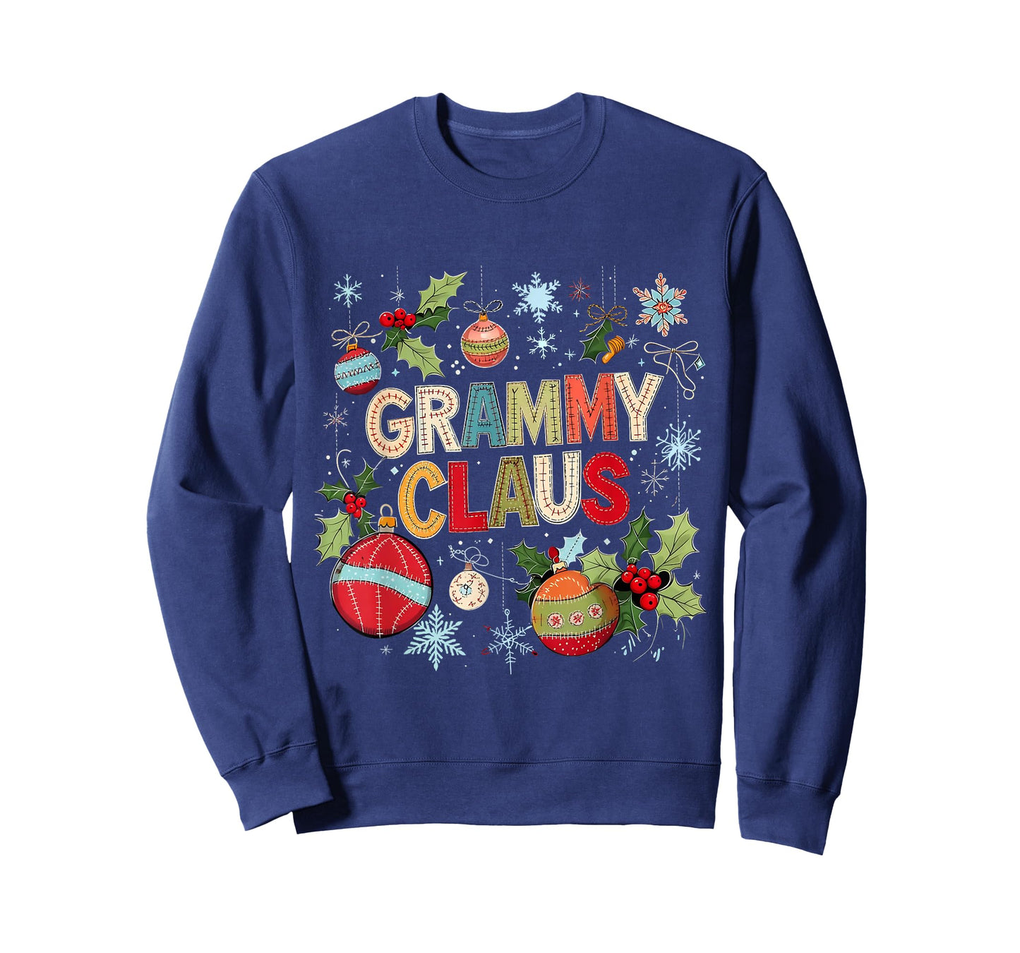 Grammy Claus Patchwork Ornament Christmas Design T-Shirt