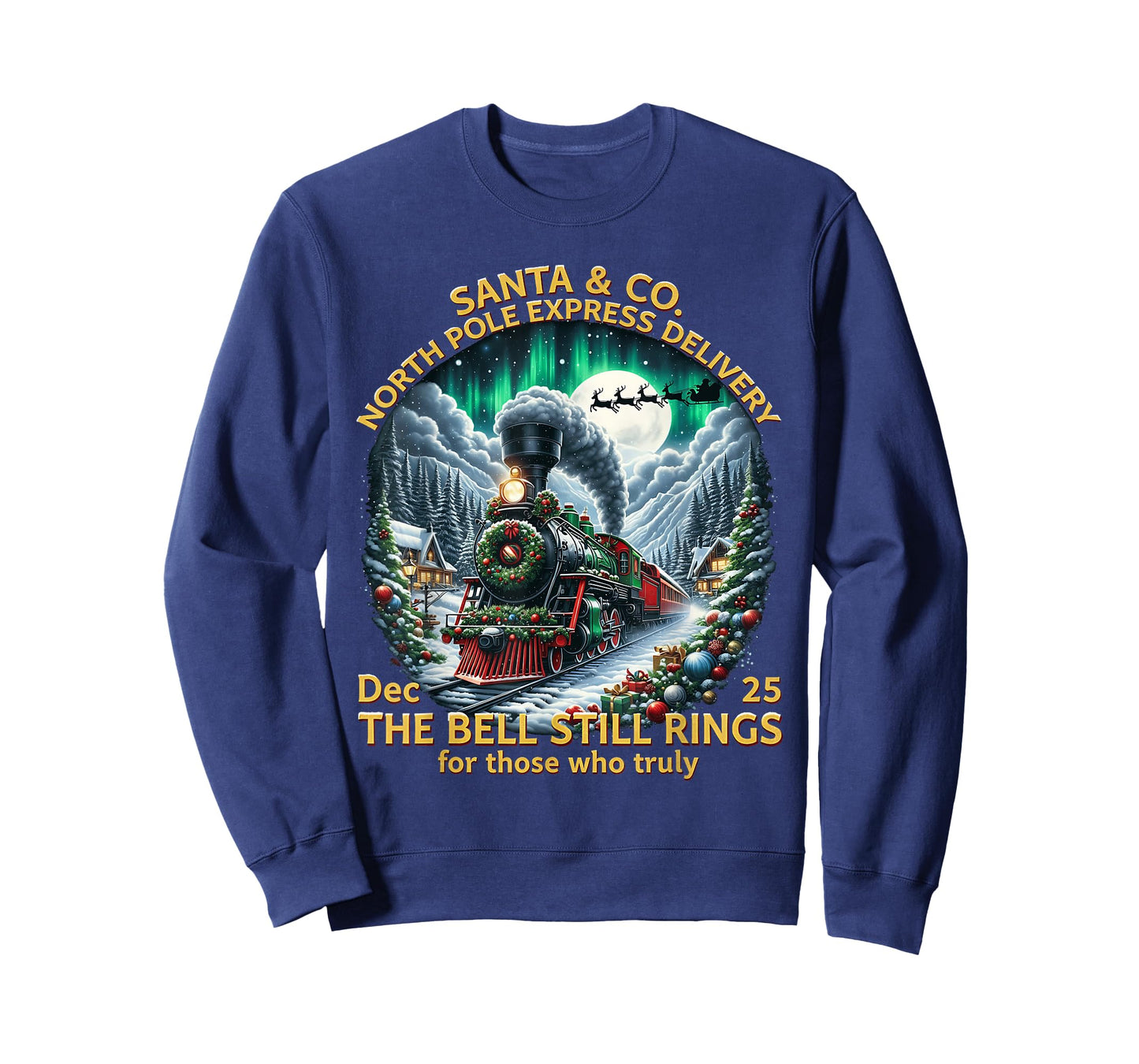 Train All Aboard Christmas Town Believe Santa Express T-Shirt