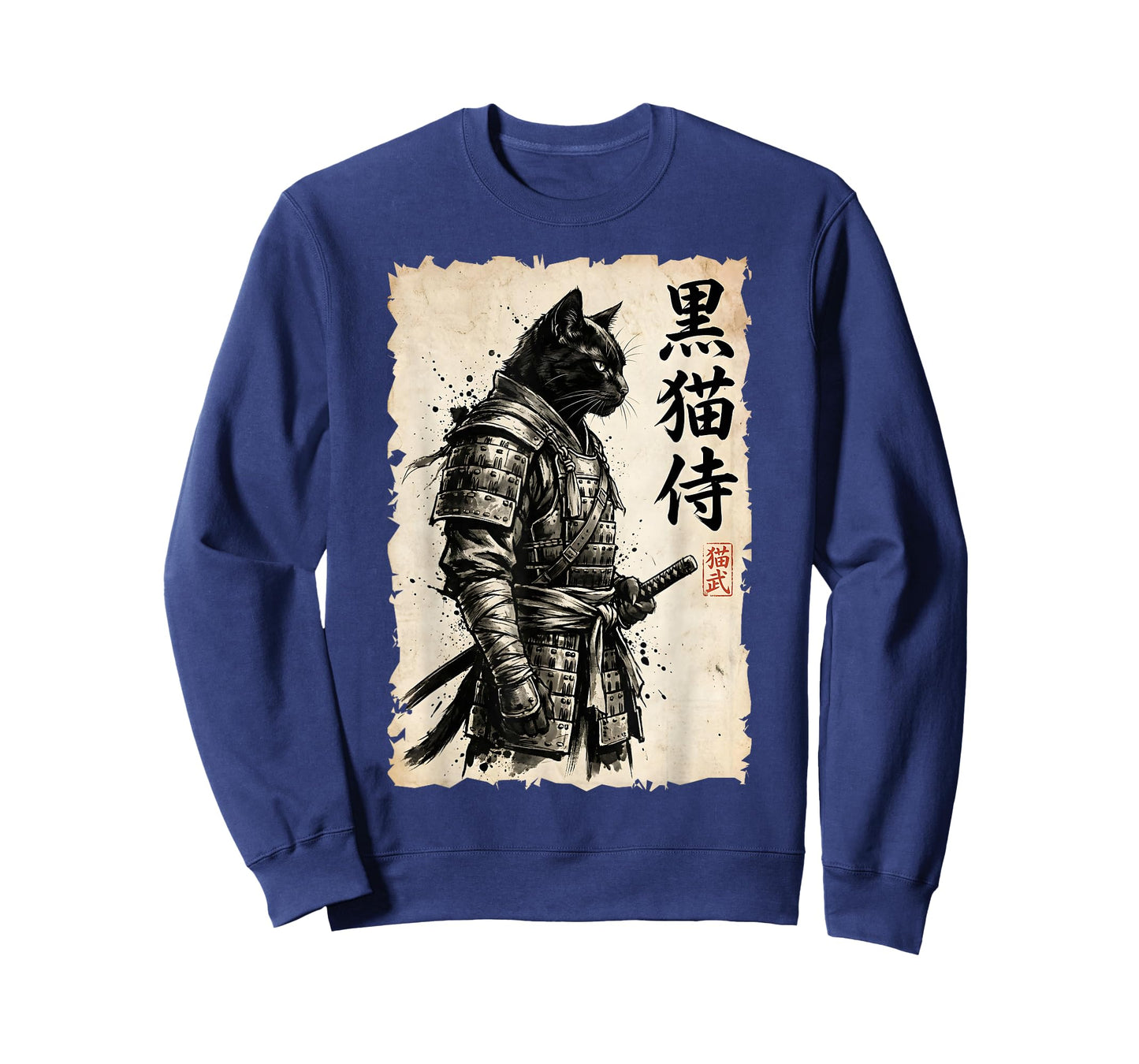 Samurai Cat Warrior Anime Japanese Art Kawaii Cat Samurai T-Shirt