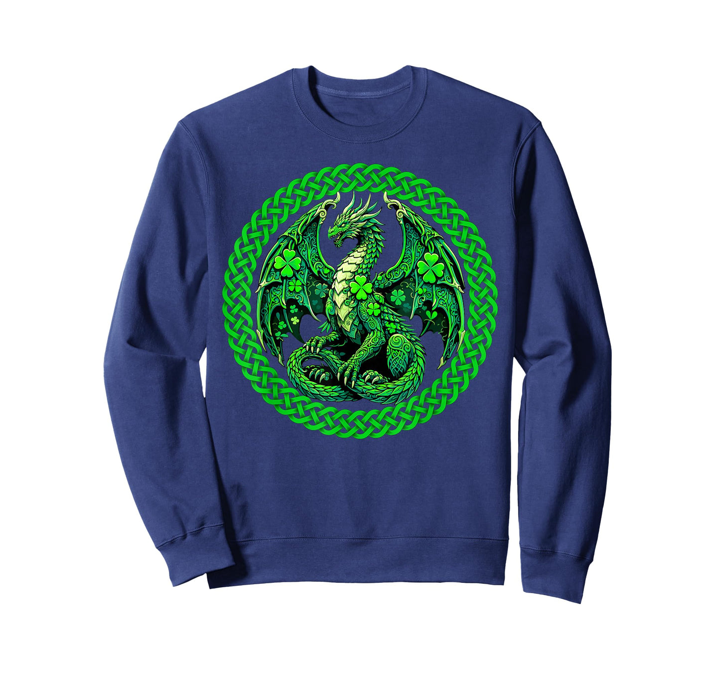 Dragon Shamrocks Celtic Knot Irish Boys Men St Patrick's Day T-Shirt
