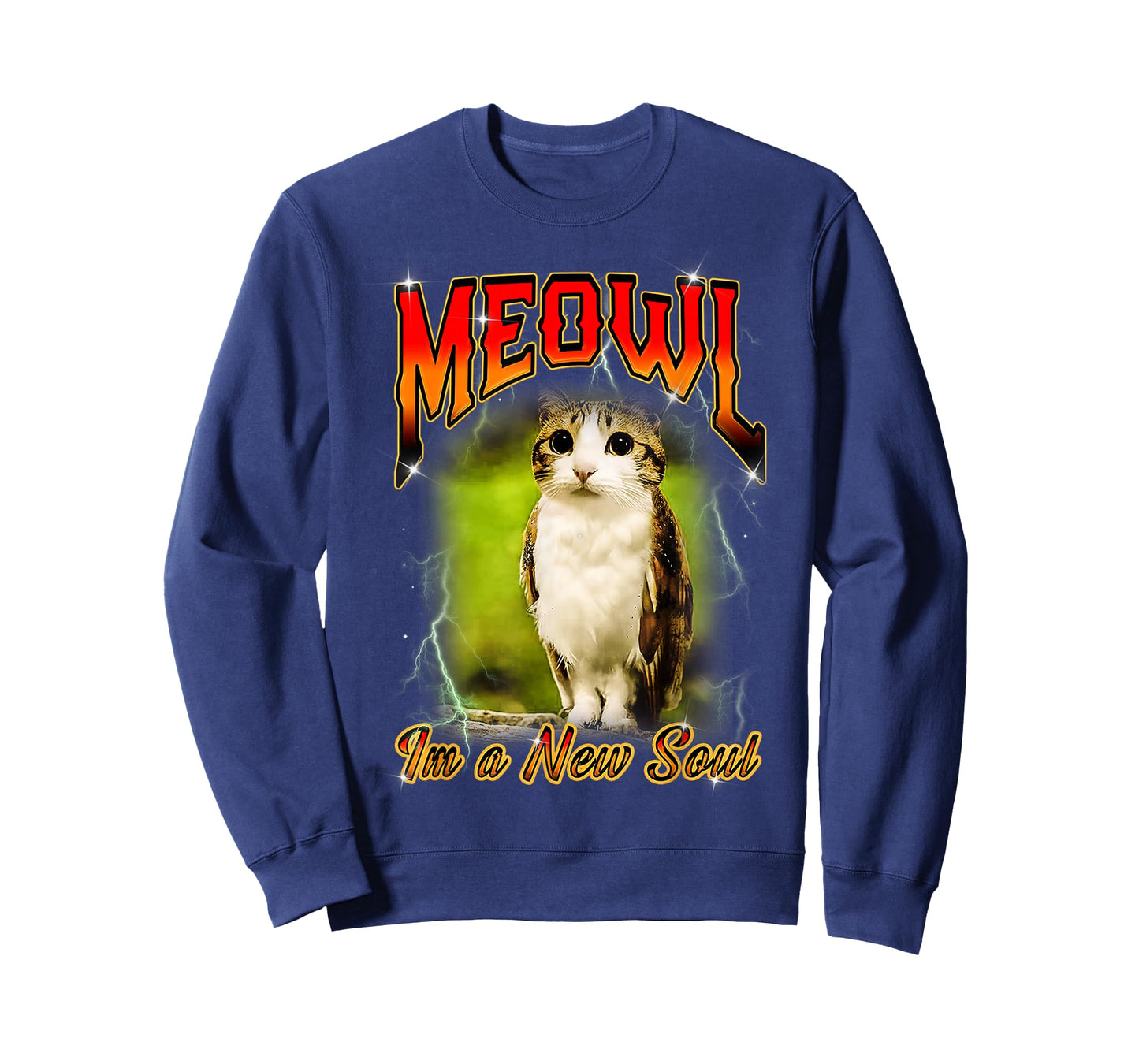 Cat Owl Funny Cursed Internet Brainrot Bootleg Meowl T-Shirt