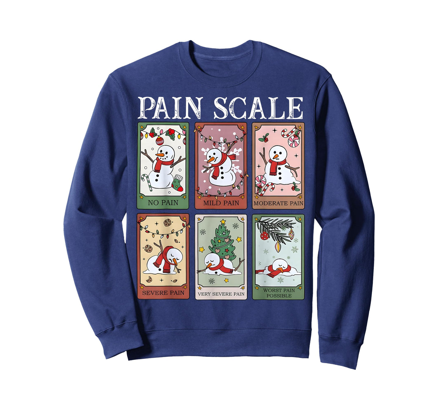 Pain Scale Snowman Funny Nurse Christmas ICU Nurse T-Shirt
