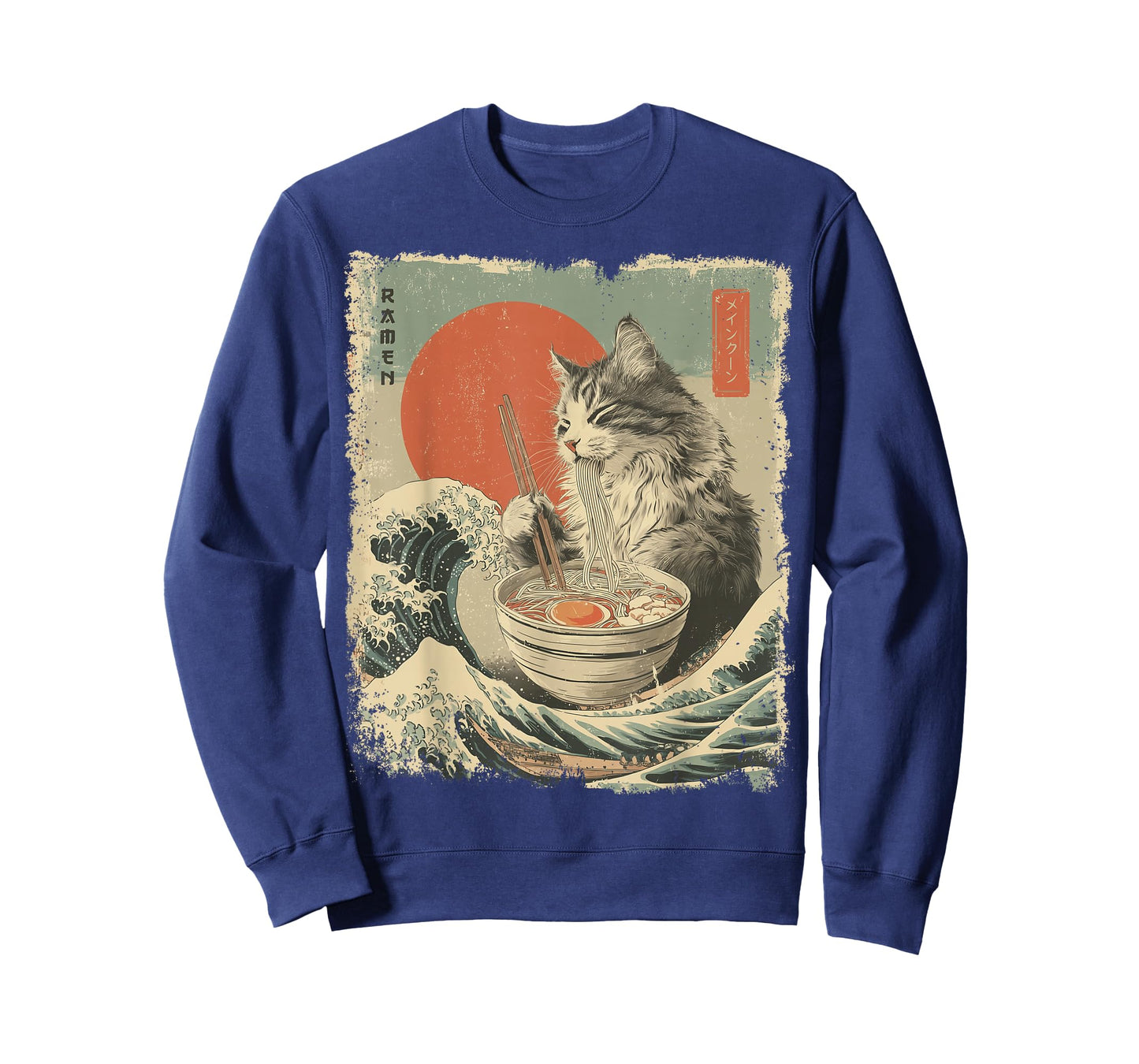 Maine Coon Cat Vintage Ramen Japanese Noodles T-Shirt