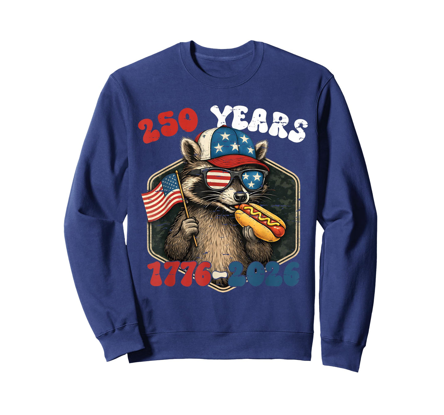 250 Years 1776-2026 Raccoon 250th Anniversary 4th July T-Shirt