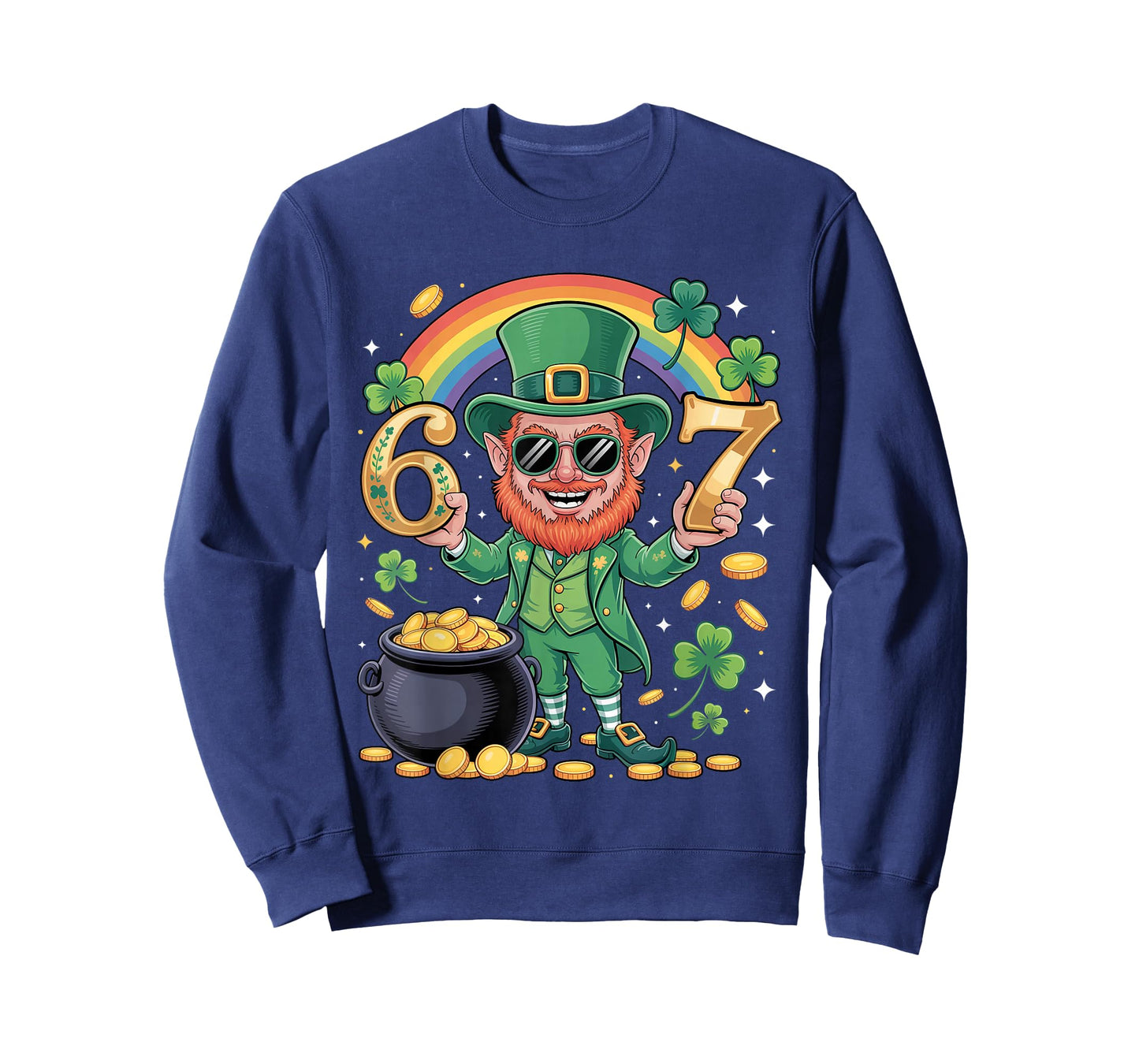 67 Six Seven Funny 6 7 Meme St Patricks Day Leprechaun 67 T-Shirt