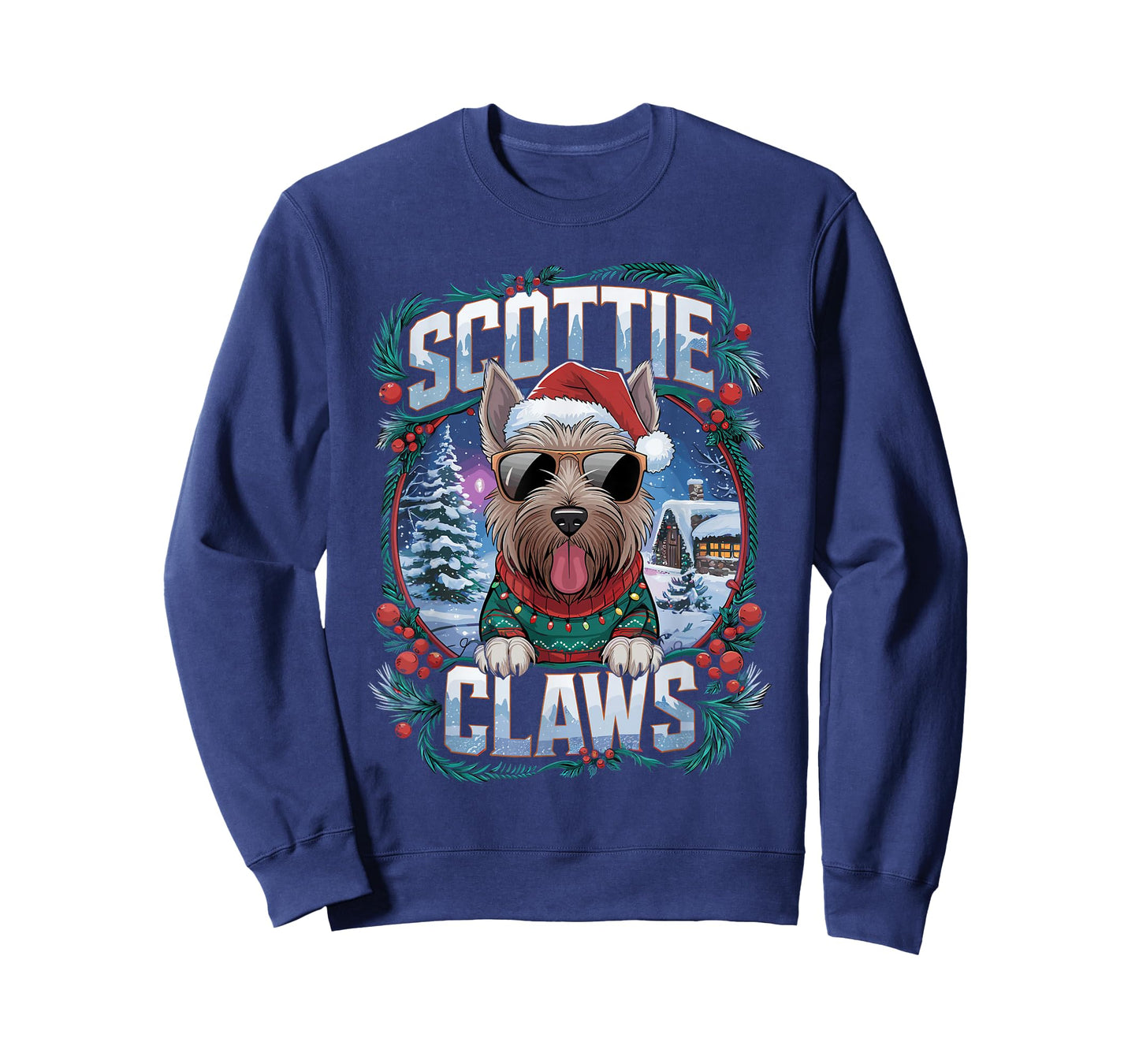 Christmas Top Santa Scottie Claws Dog Owner Scottish Terrier T-Shirt