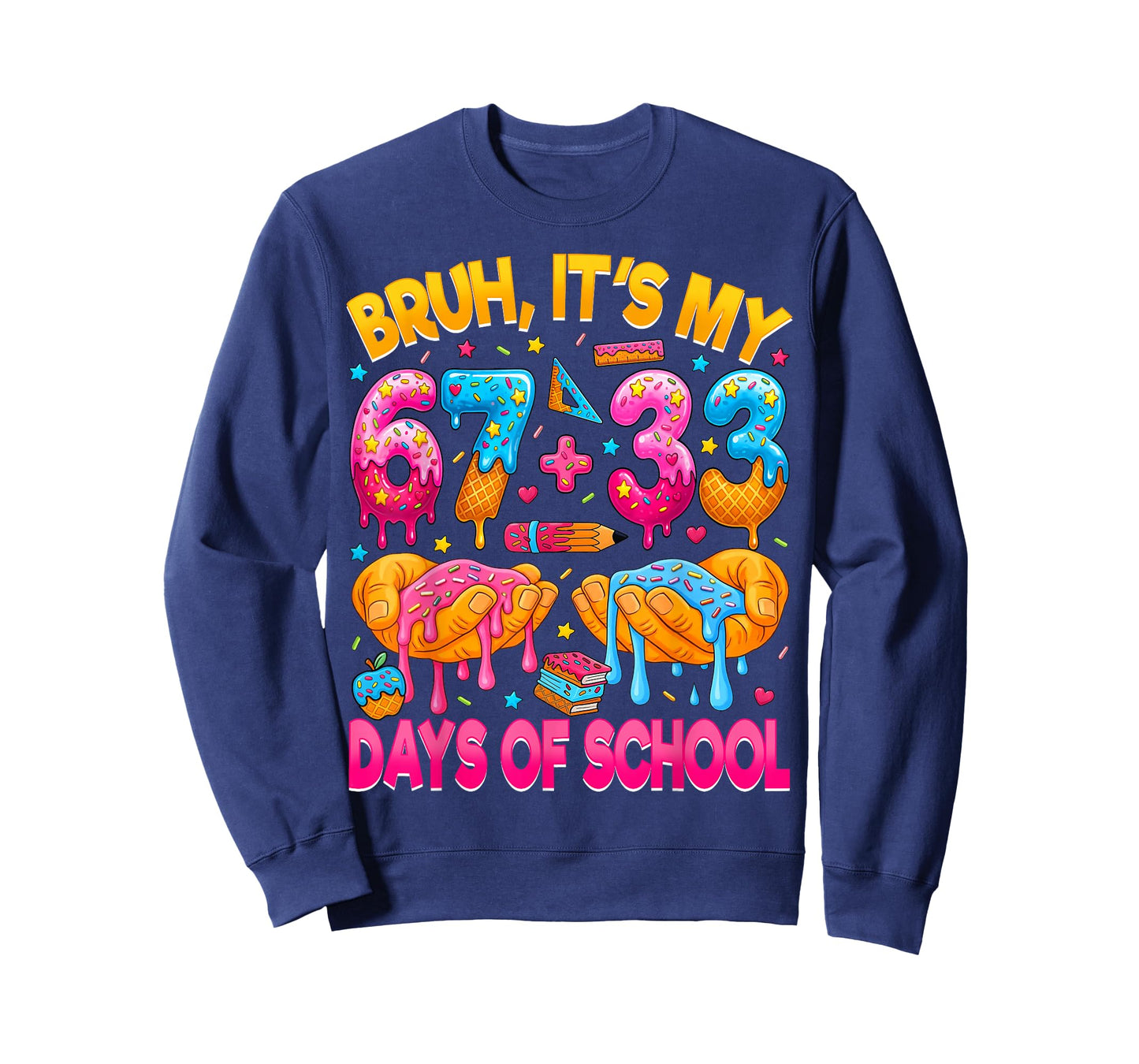 Bruh I Survived 67 33 Days of School 100 Days of School Kids T-Shirt