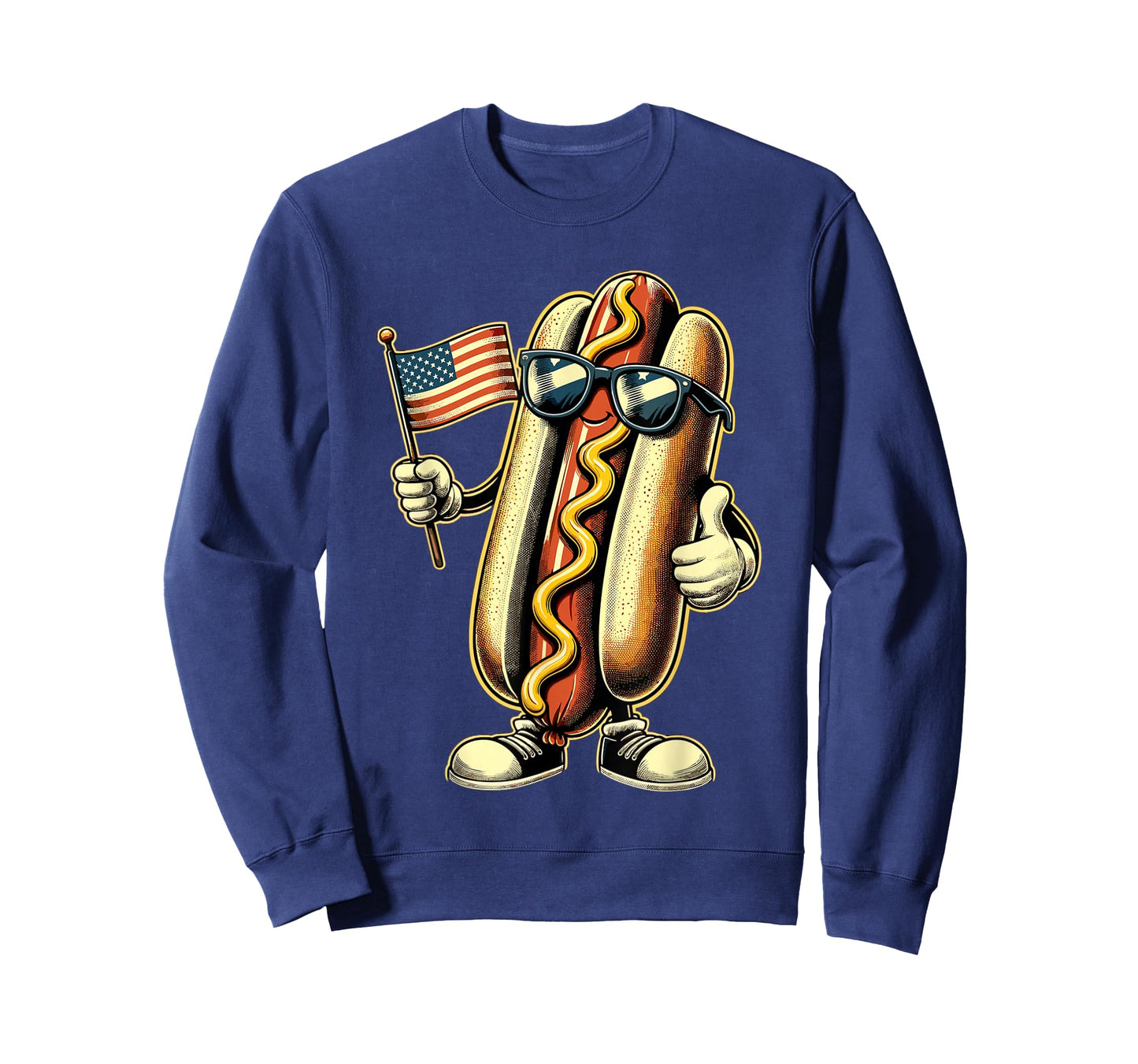 Hotdog Sunglasses American Flag USA Funny 4th of July T-Shirt