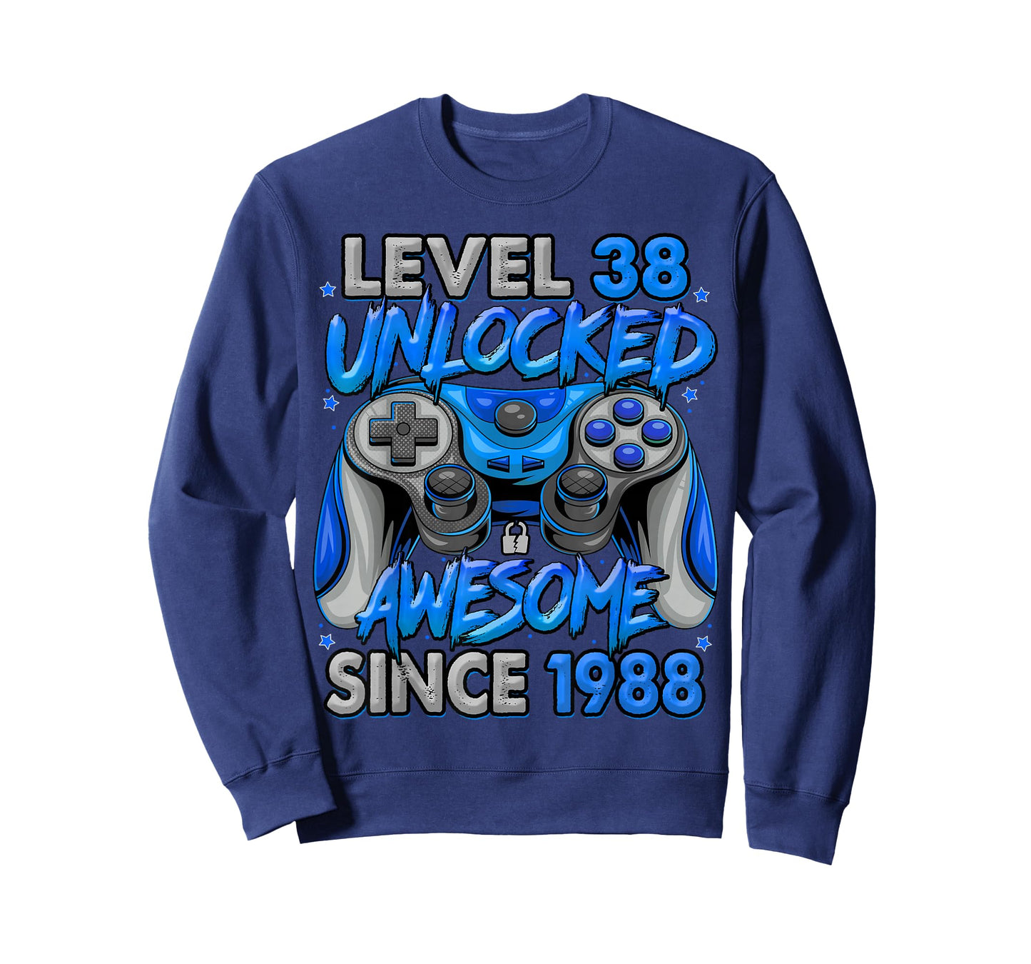 Level 38 Unlocked Awesome Since 1988 38th Birthday Gaming T-Shirt