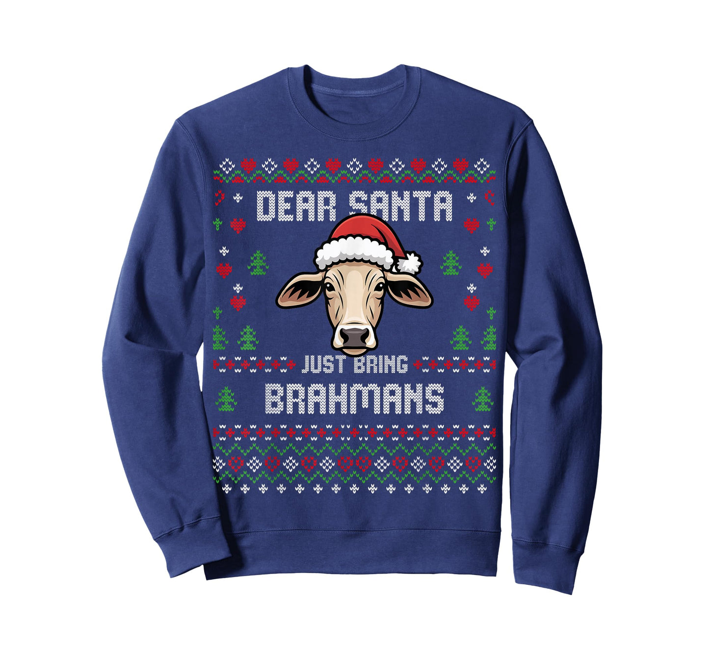 Brahman Cow Christmas Cattle Ugly Xmas Sweater Rancher T-Shirt