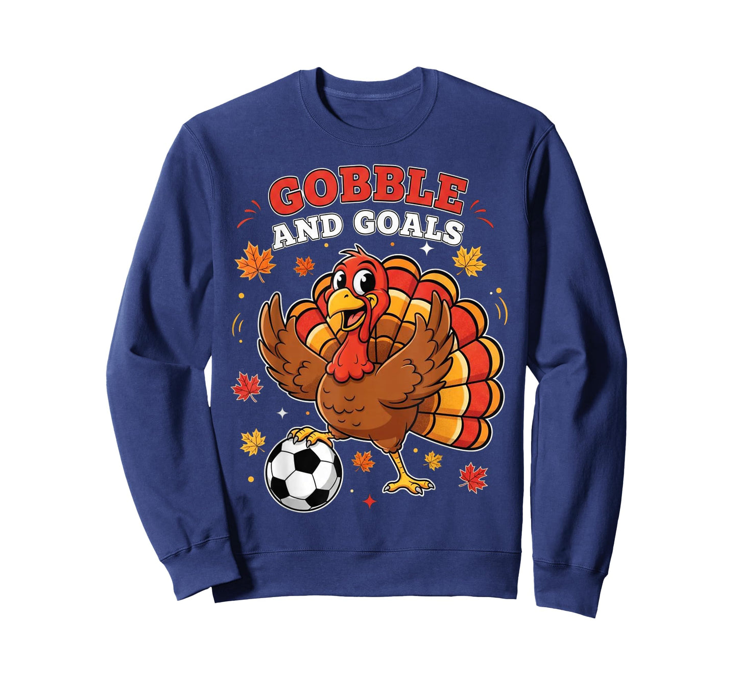 Kid Fall Boy Thanksgiving Soccer Turkey Men Gobble and Goals T-Shirt