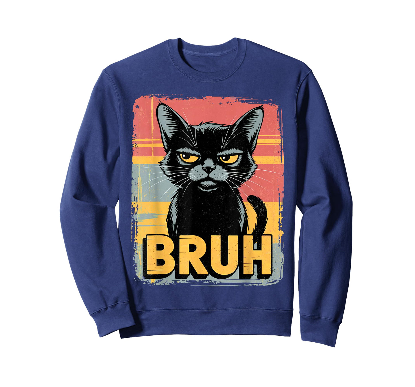 Sarcastic Bruh Anime - Grumpy Cartoon Meme Graphic Funny Cat T-Shirt