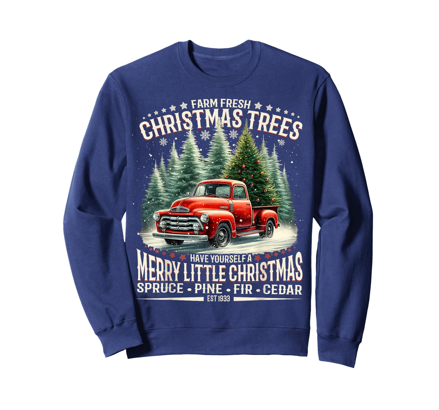 Farm Fresh Christmas Trees Vintage Truck Design T-Shirt