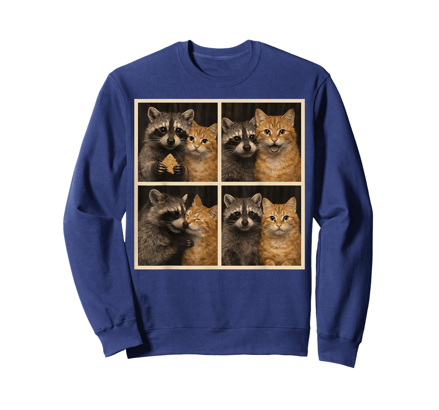 Funny Orange Cat and Raccoon Photobooth Selfie Valentine Men T-Shirt