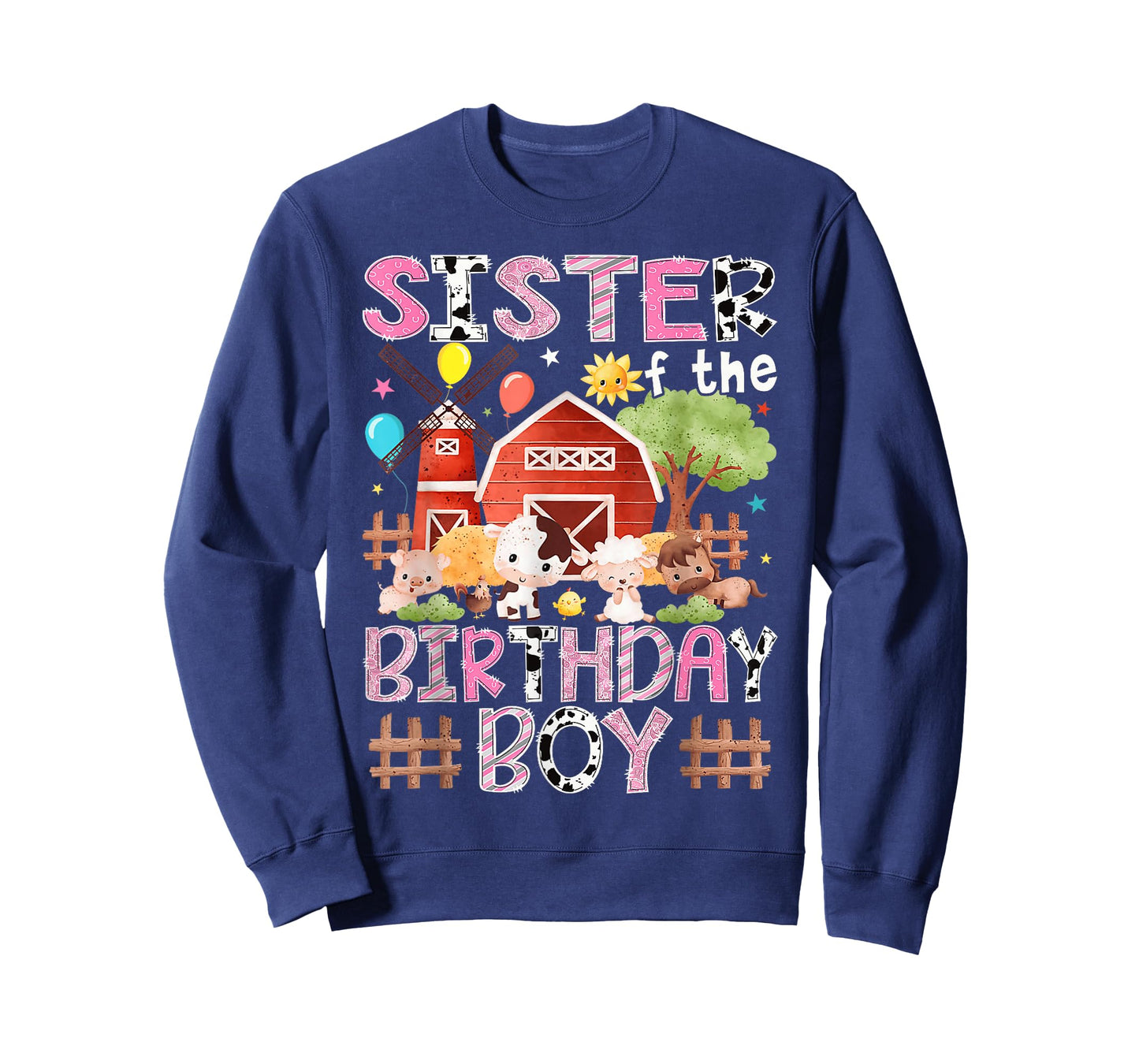 Sister of The Birthday Boy Farm Animals Matching T-Shirt