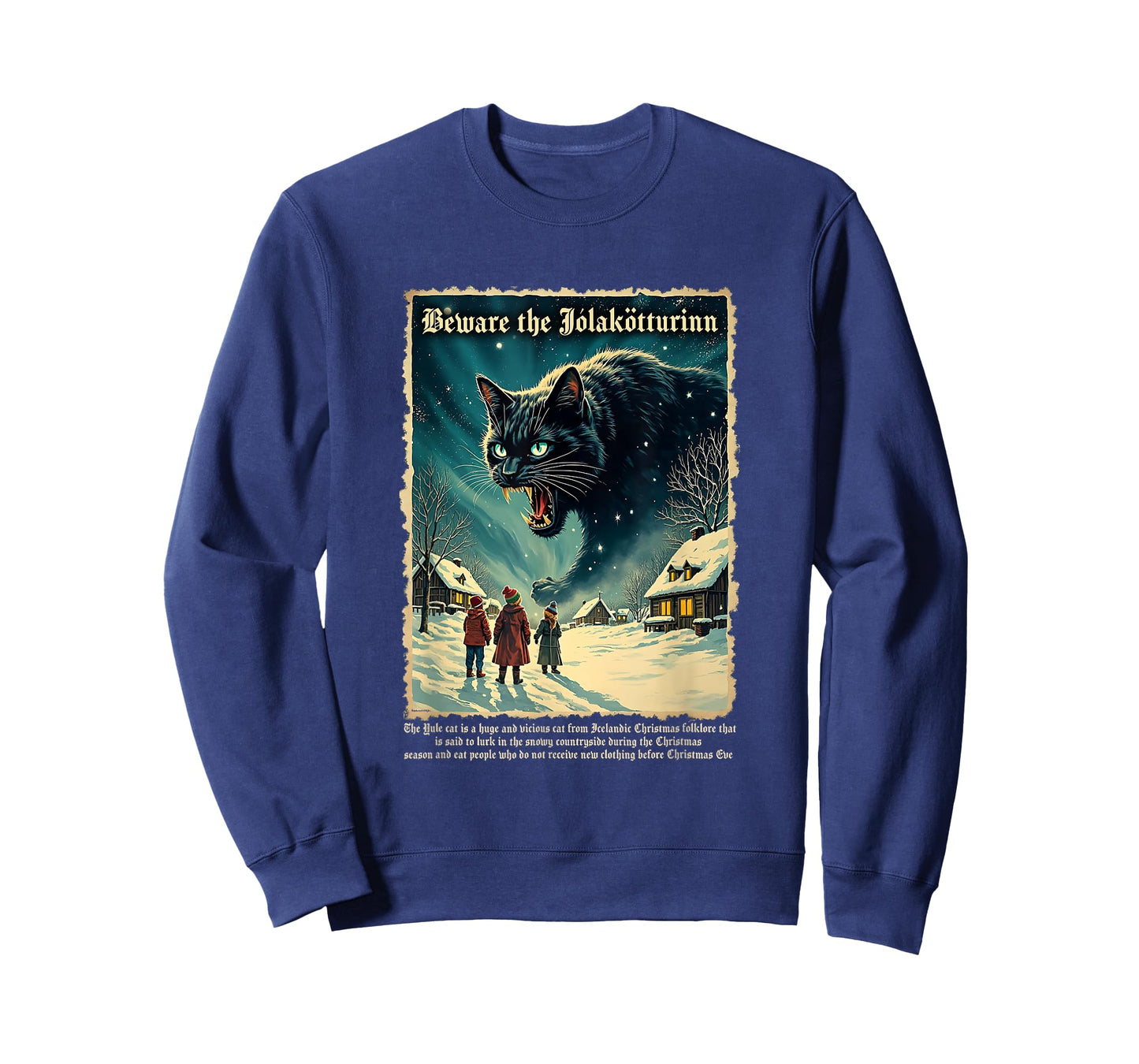 Vintage Yule Cat Beware Jolakotturinn Icelandic Christmas T-Shirt