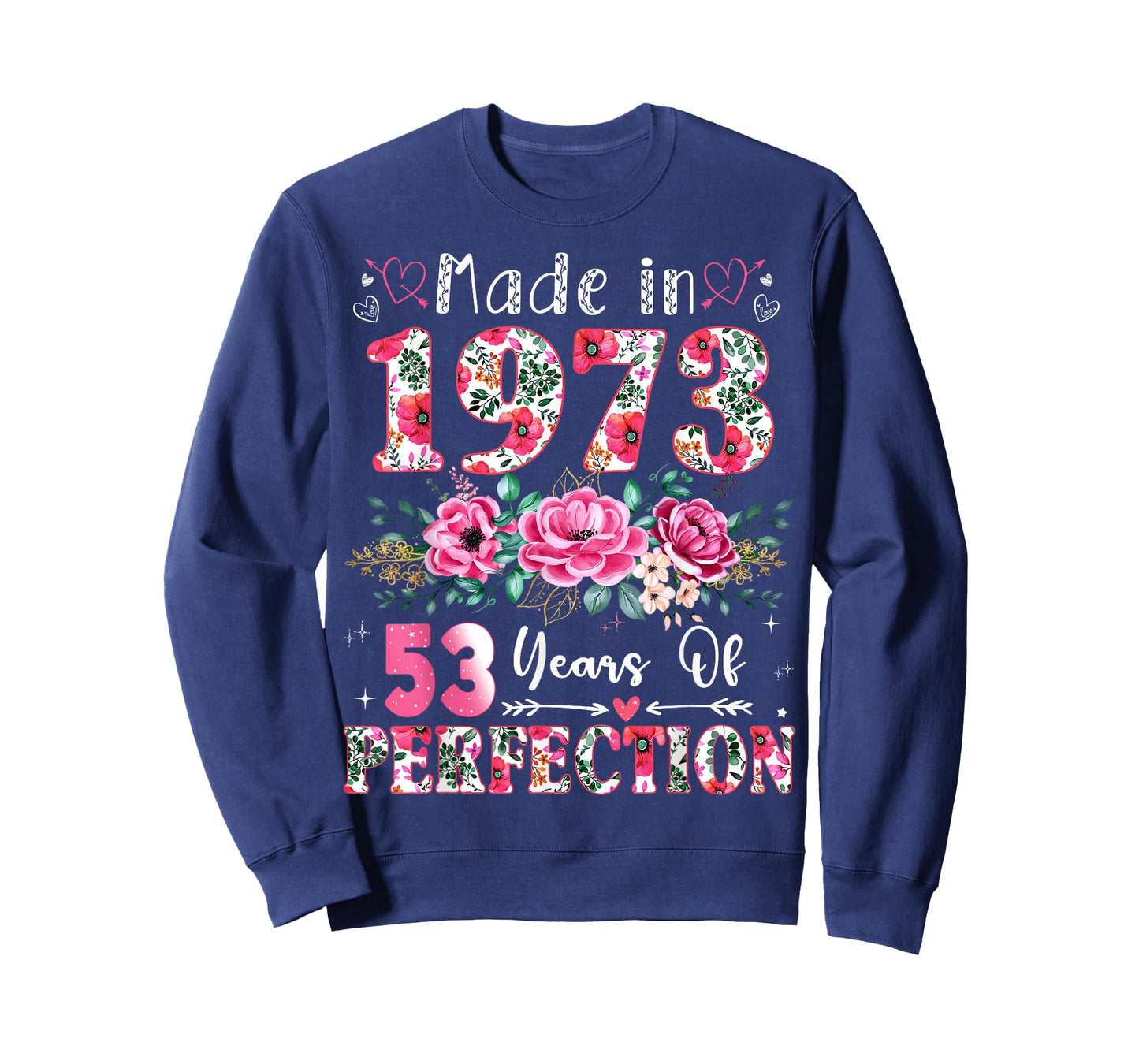53 Year Old Made in 1973 Floral 53th Birthday Women T-Shirt