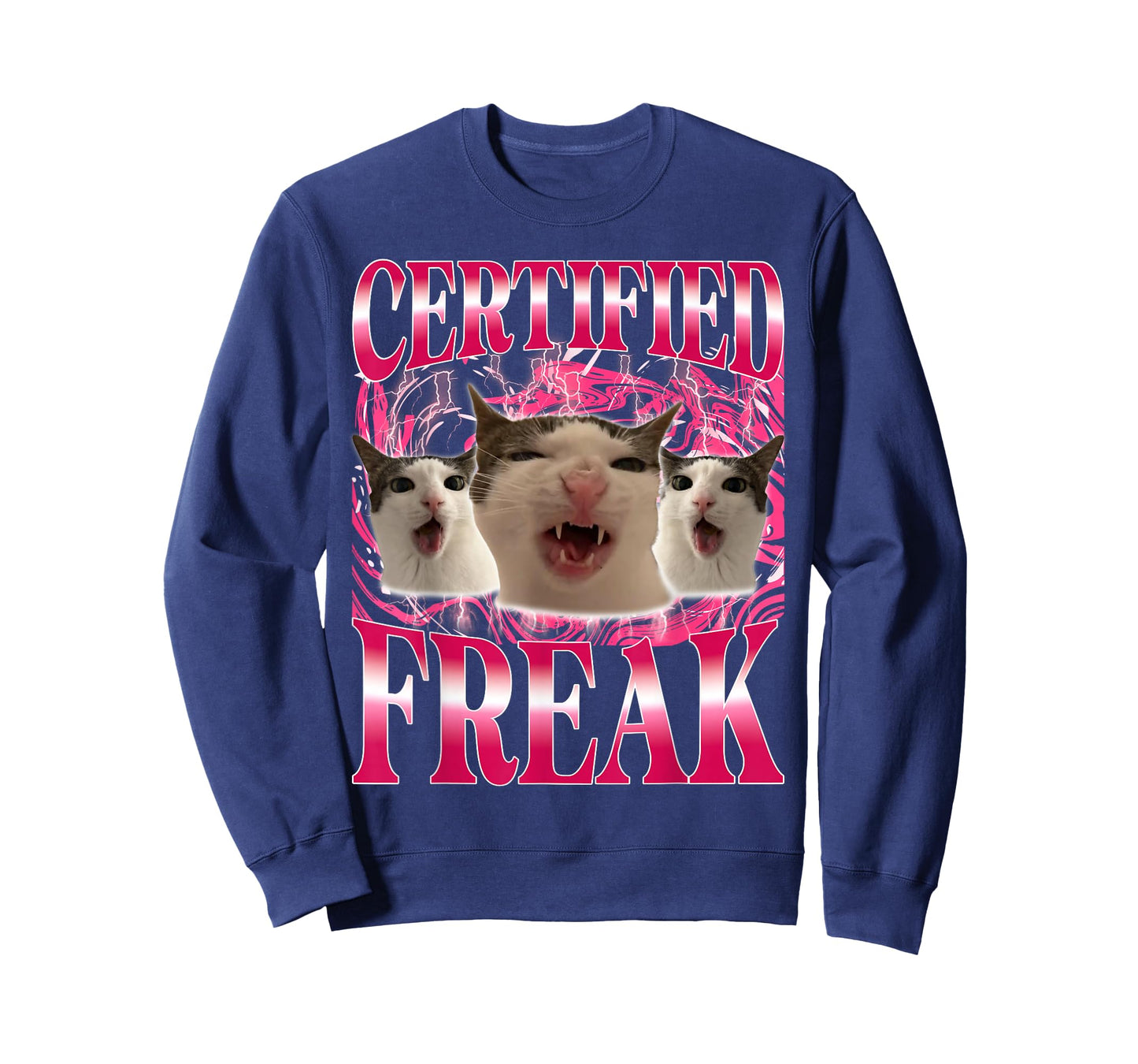 Certified Freak Eat Cement Cursed Cat Funny Cat Meme T-Shirt