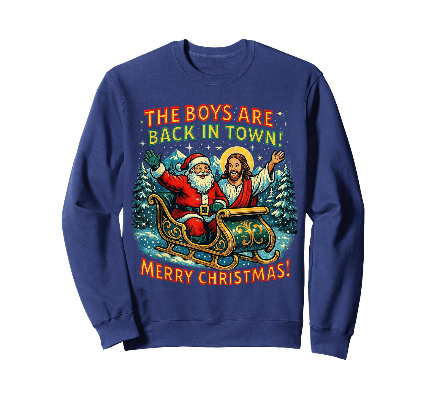 The Boys are Back in Town Merry Christmas Design T-Shirt