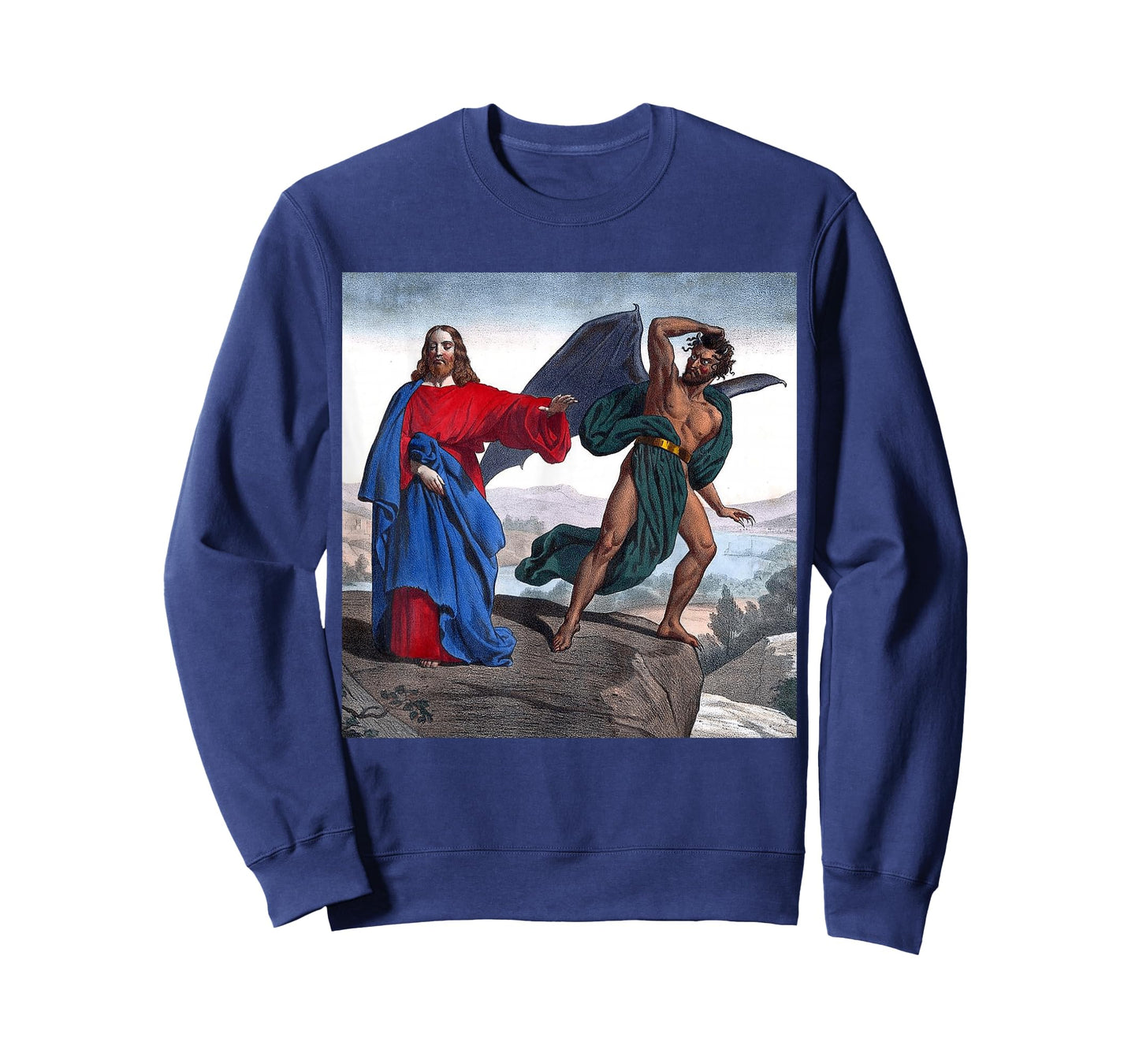 Jesus Satan Tempts Christ on The Mountain T-Shirt