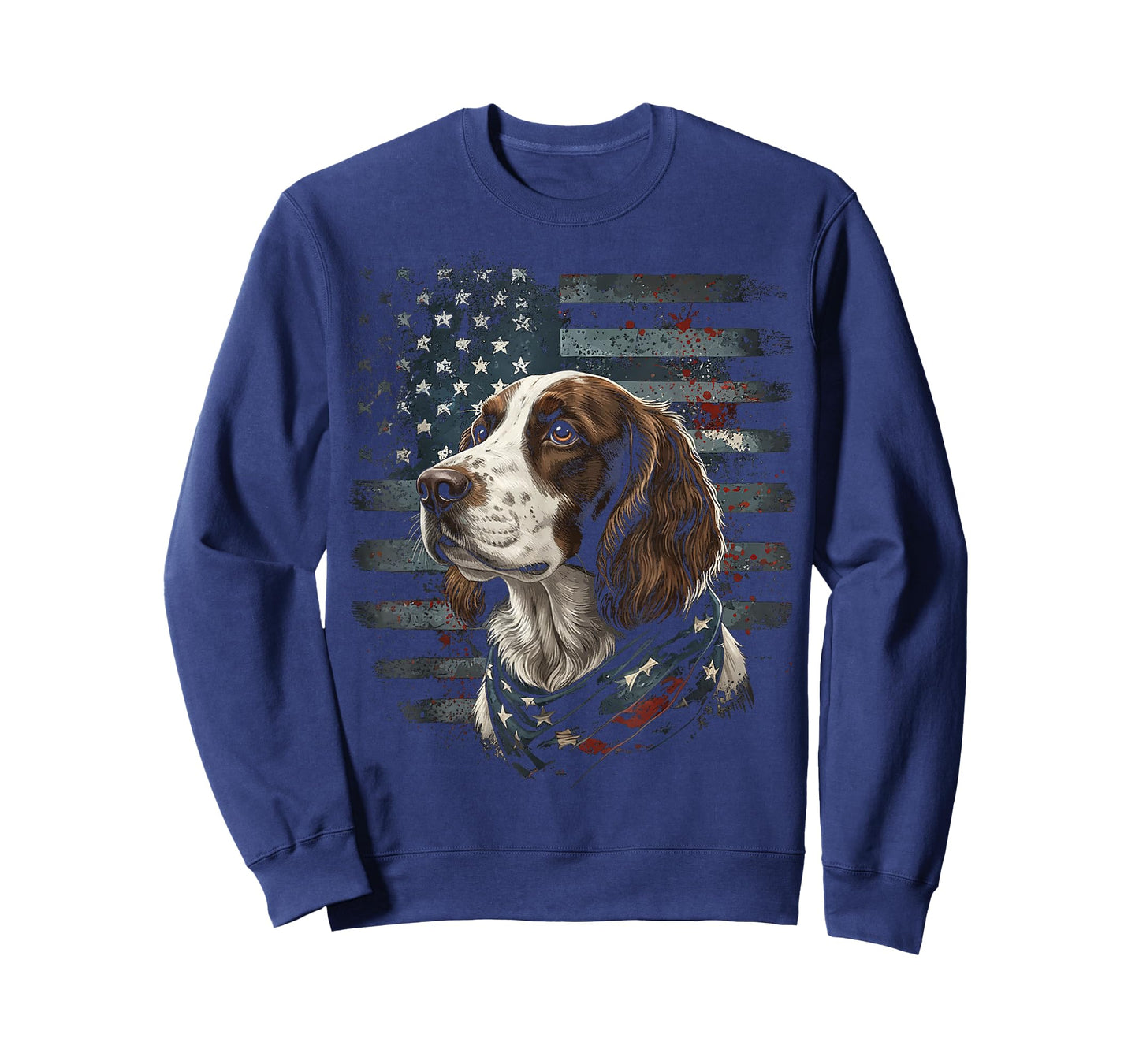 Springer Spaniel Dog American Flag Patriotic Vintage USA T-Shirt