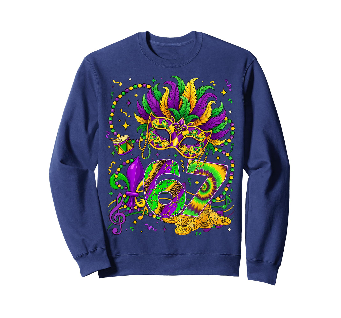 67 Mardi Gras 2026 Mask Fleur De Lis Fat Tuesday Men Women T-Shirt