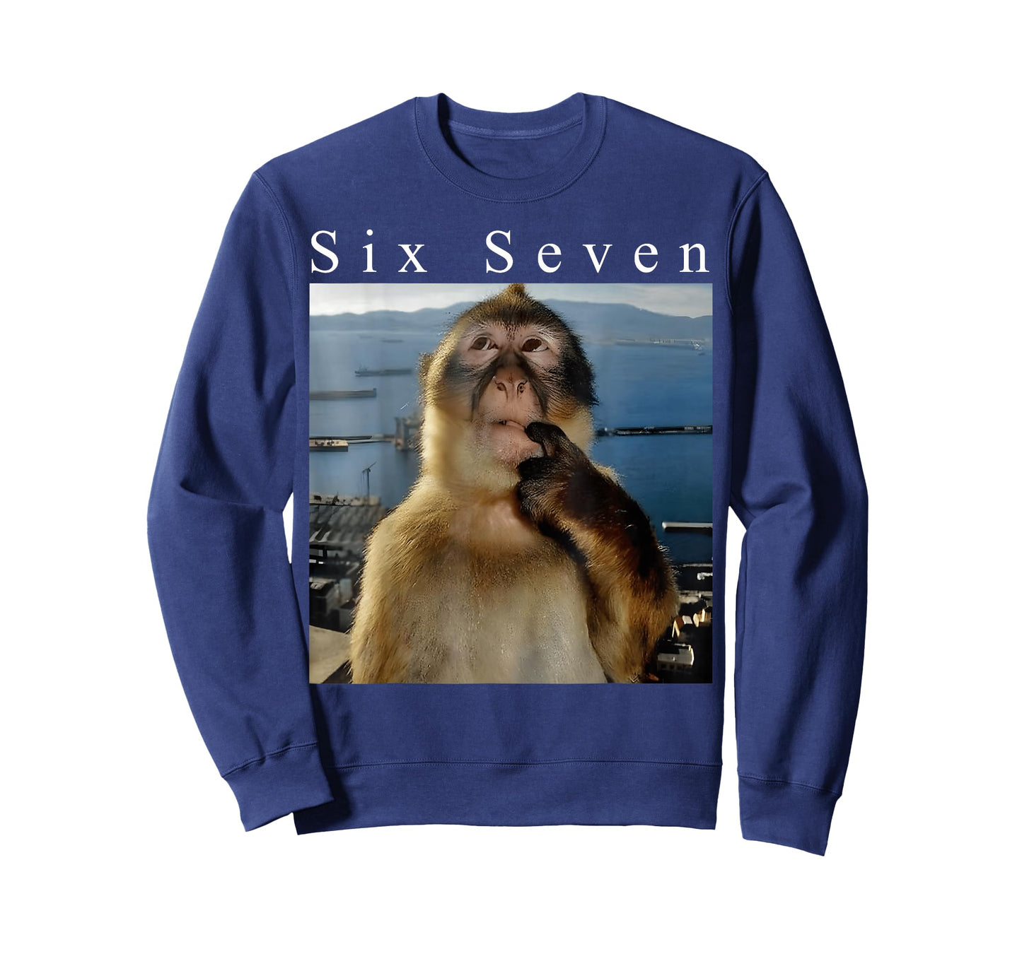 Six Seven Thinking Monkey Meme Humor Brainrot T-Shirt