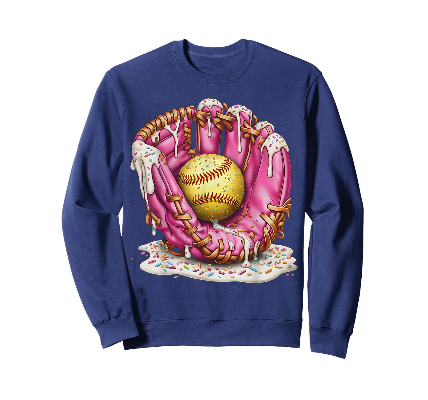 Softball Drip Ice Cream Sprinkles Softball Glove Game Day T-Shirt