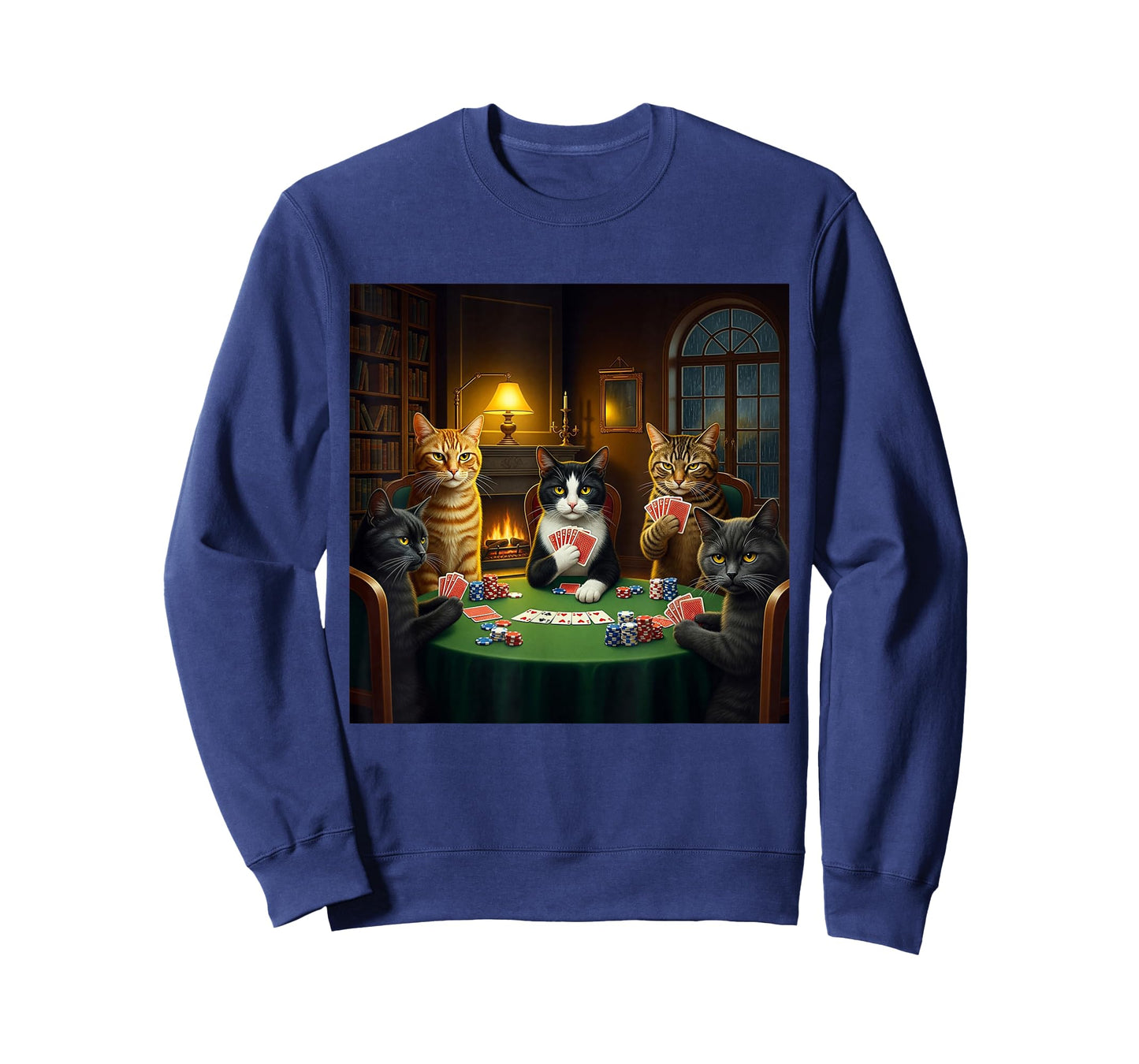 Vintage Cats Playing Poker Funny Cats Meme Graphic T-Shirt