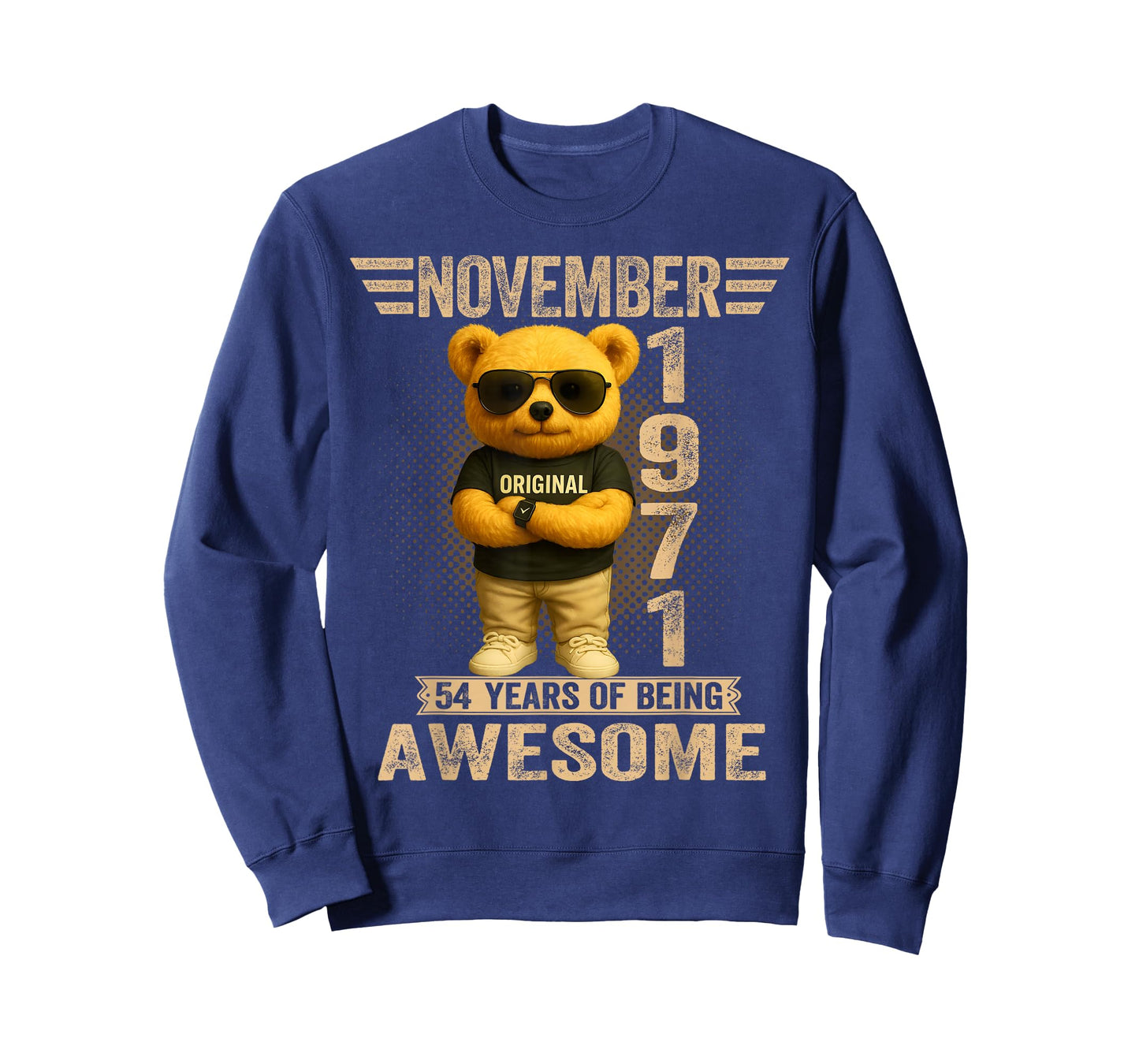 54 Year Old November 1971 Teddy Bear 54th Birthday Men Women T-Shirt