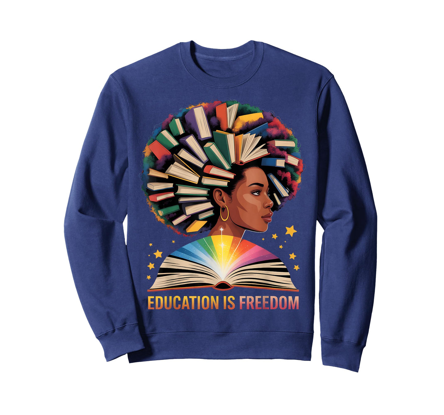 Education is Freedom Afro Women Book Illustration Teacher T-Shirt