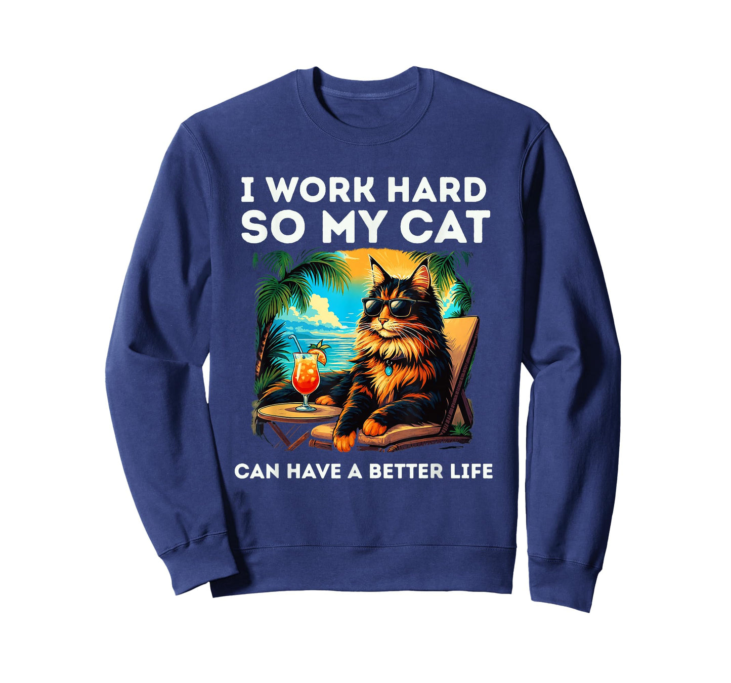 Funny Maine Coon Cat Lover Design I Work Hard Maine Coon Cat T-Shirt