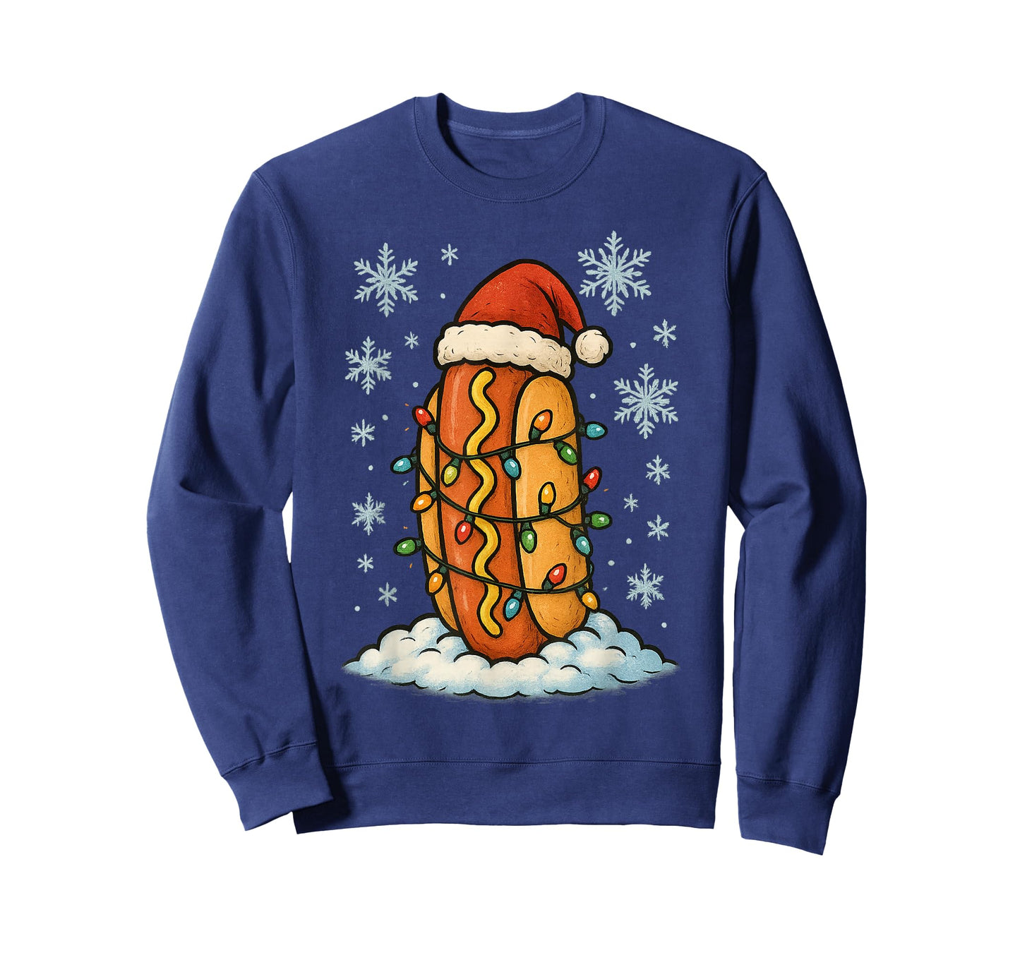Fun Christmas Lights Wrapped On Hotdog Fun Holiday Lover T-Shirt
