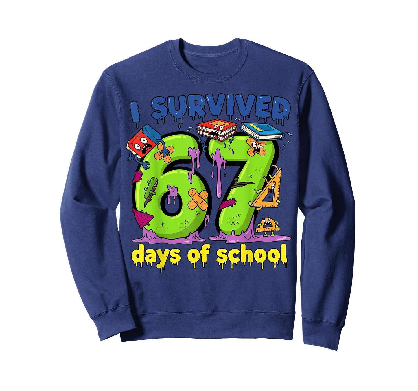 I Survived 67 Days of School Teachers Students Monster 67 T-Shirt