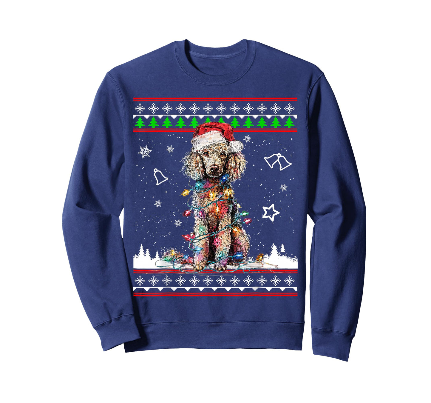 Poodle Christmas Ugly Sweater Funny Dog Xmas T-Shirt