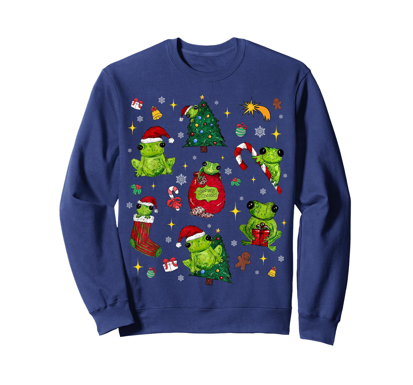 Frog Christmas Jolly Xmas Tree Lights Candy Cane Funny T-Shirt