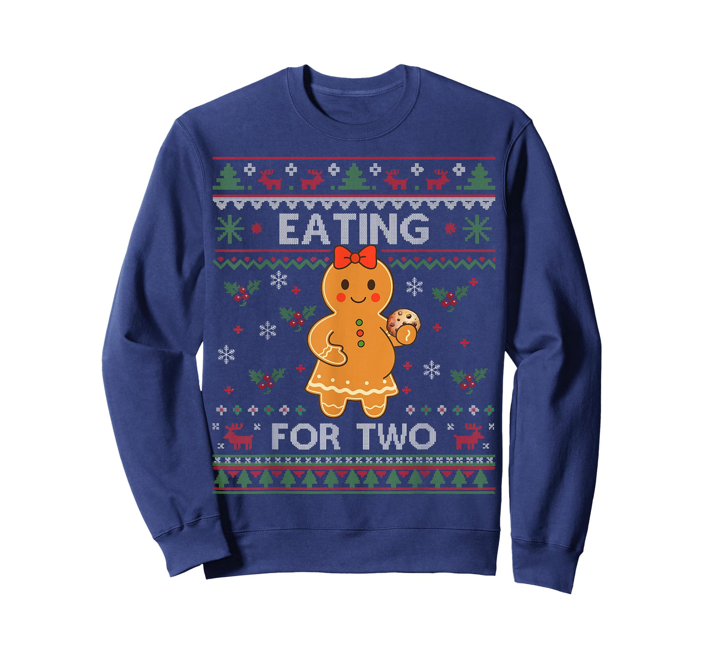 Eating for Two Pregnancy Announcement Ugly Sweater Xmas T-Shirt