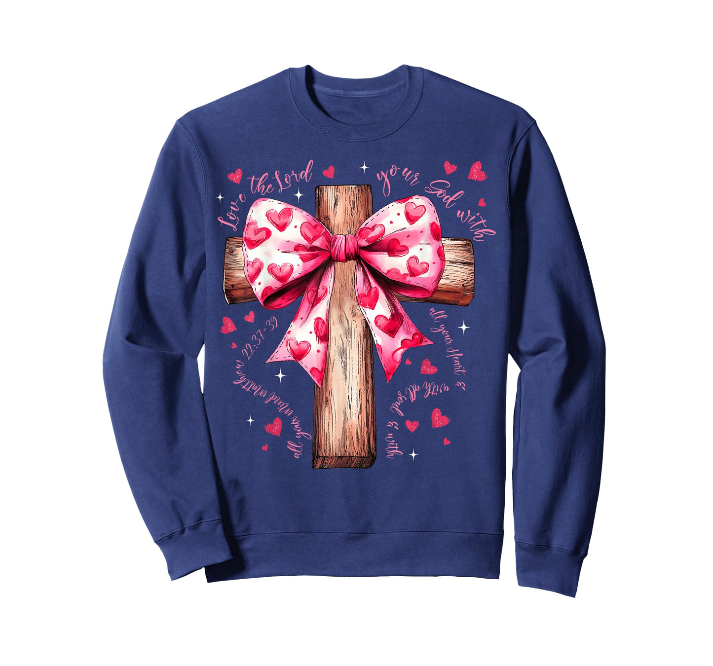 Valentine Jesus Coquette Bow Bible Verse Christian Women T-Shirt